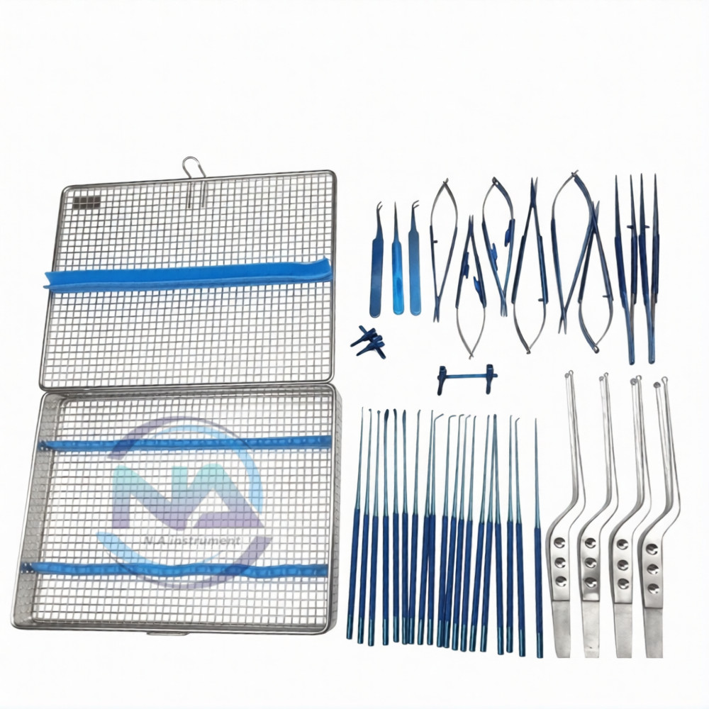Micro surgery instruments set Neuro Surgical Titanium coated Instrument