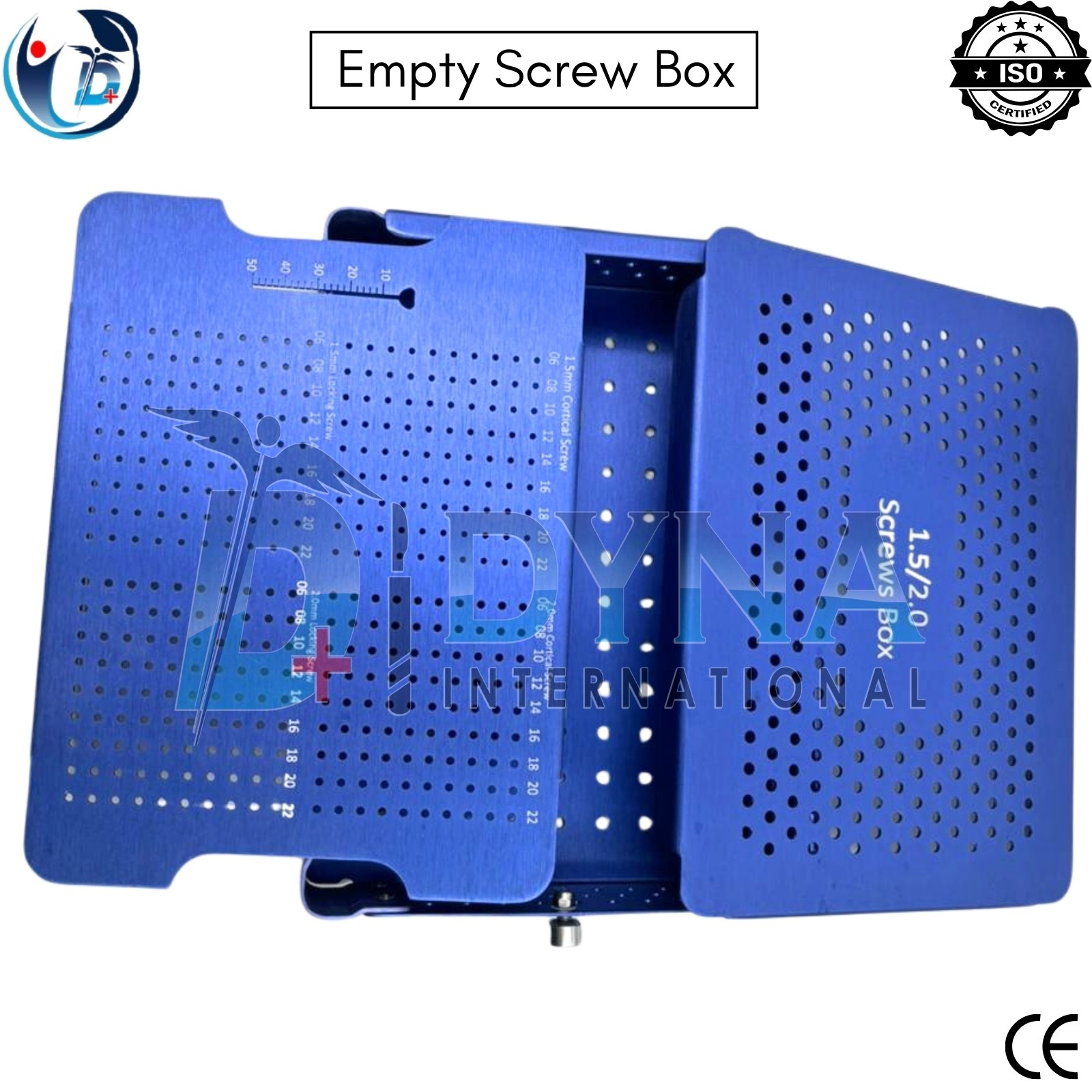 Orthopedic LCP Empty 1.5mm & 2.0mm Locking and Cortical Screw Box Aluminum Case