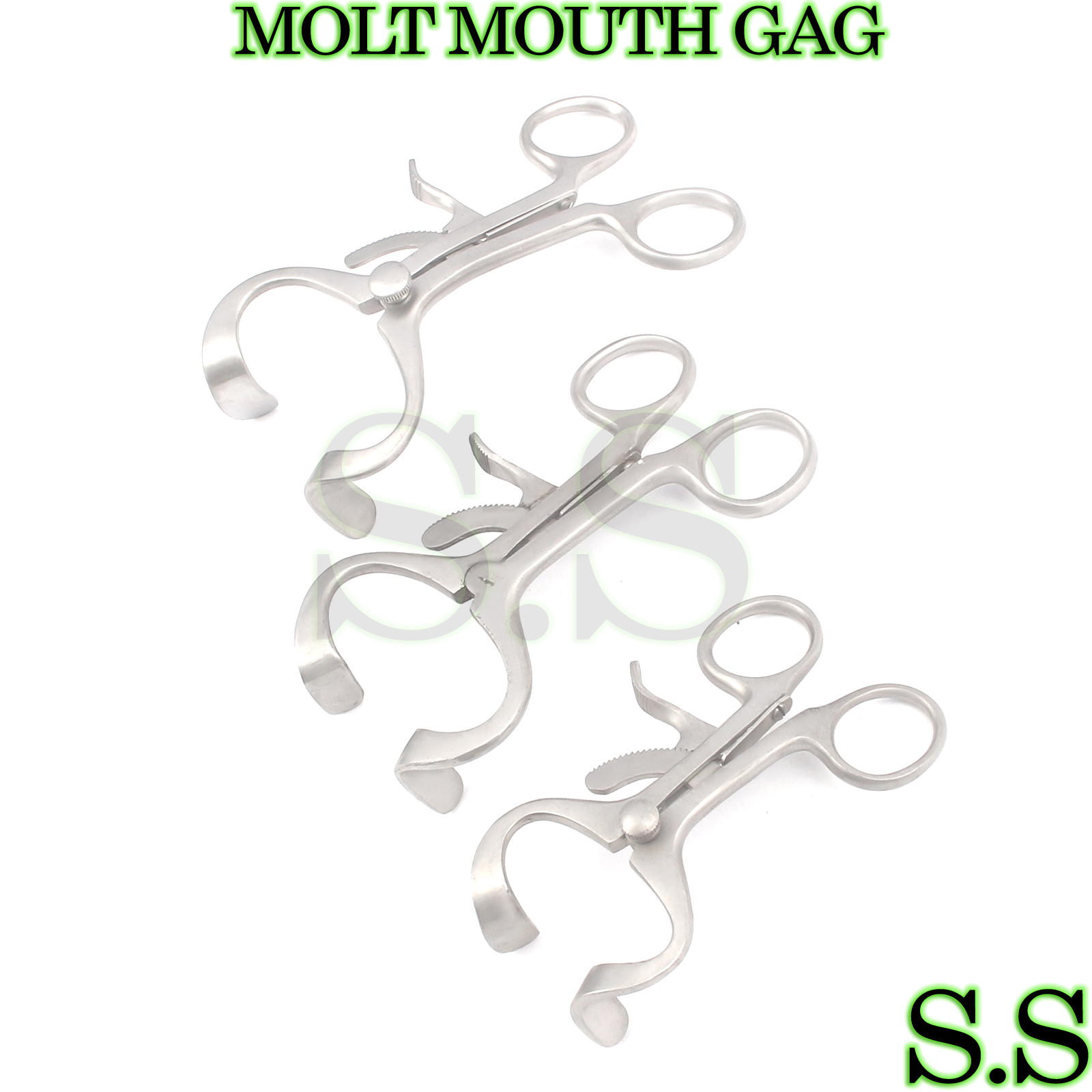 3 Molt Mouth Gag 3.5″, 4.5″, 5.5″ Surgical Dental Anesthesia Instruments