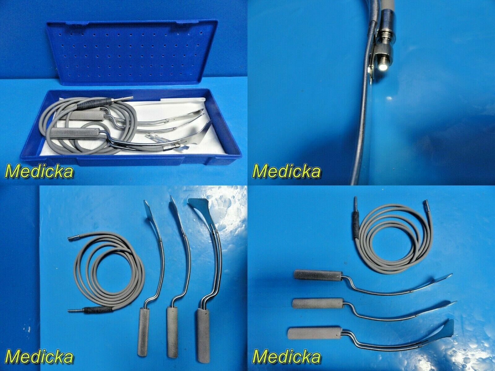 3X Marina Med Assorted Miyazaki Lighted All-Purpose Retractors W/ Case ~ 21372