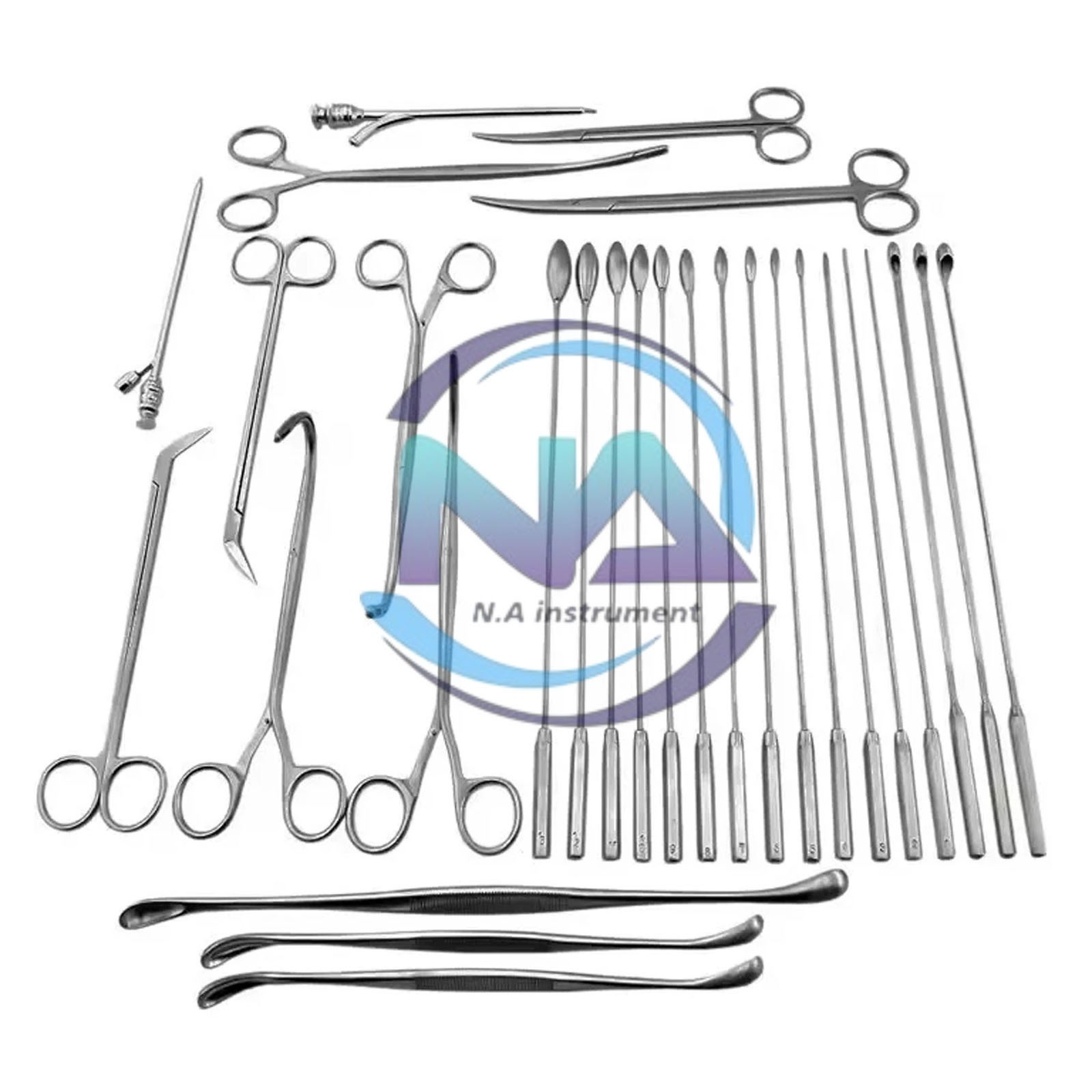 General Surgery Cholecystectomy Surgical Instrument Set of 25 Pieces