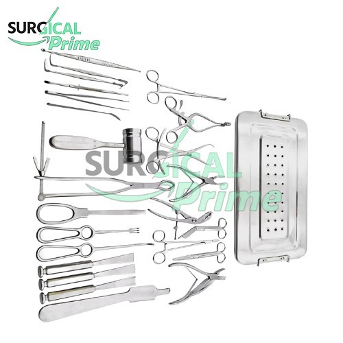 Basic Orthopedic Surgery Set of 25 PCS of Surgical Instruments With Box