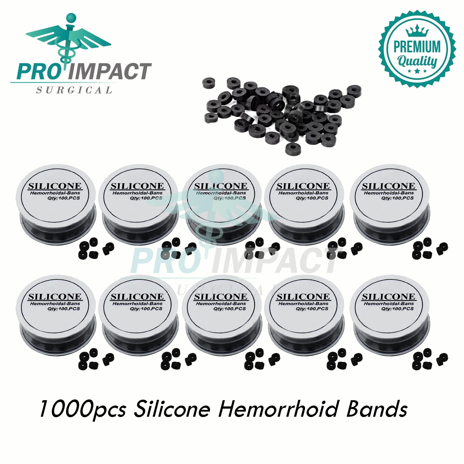 1000 PCS Silicone Hemorrhoid Bands For Rubber Band Ligation