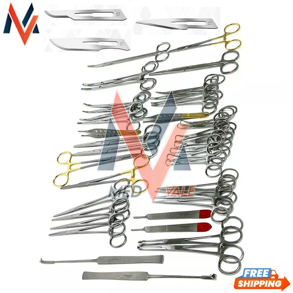90 Pcs Canine+Feline Spay Pack Veterinary Surgical Instruments A+ Quality