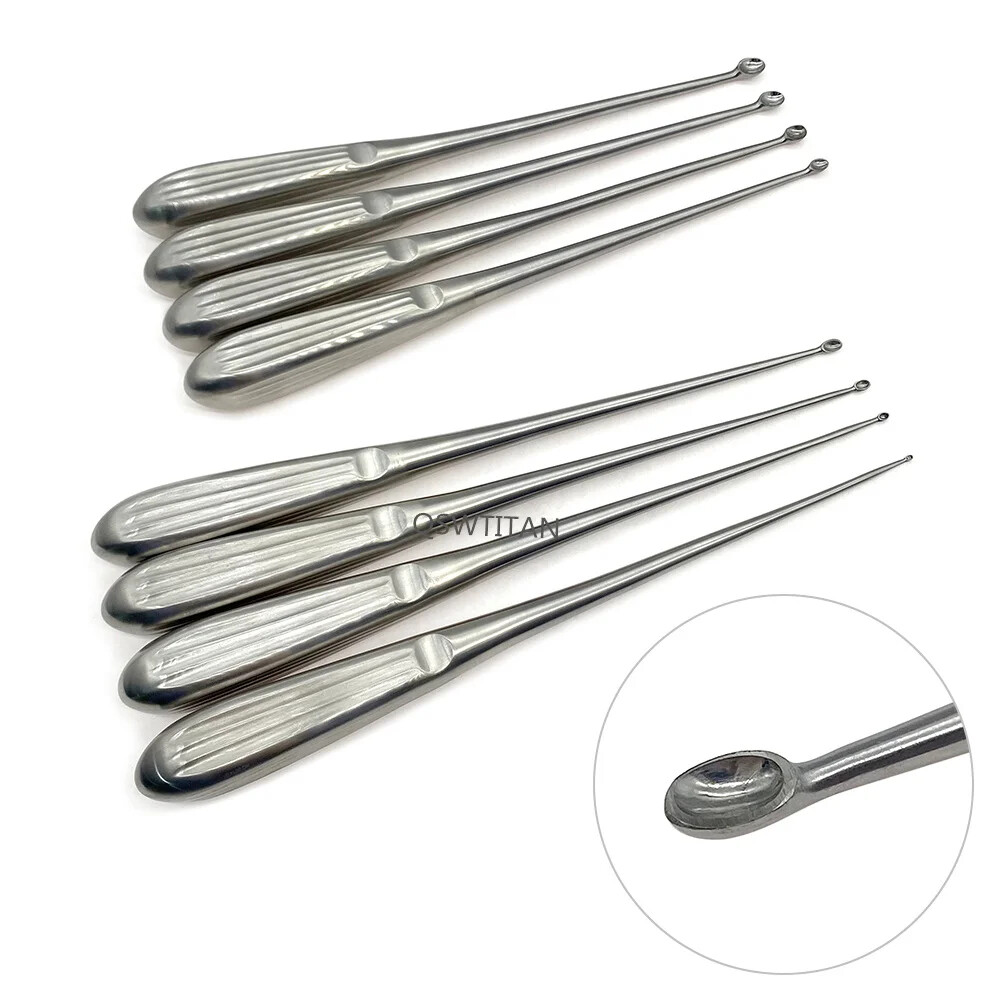 Bone Curette 1-9mm Stainless Steel Handle Orthopedic Surgery Instruments L 220mm