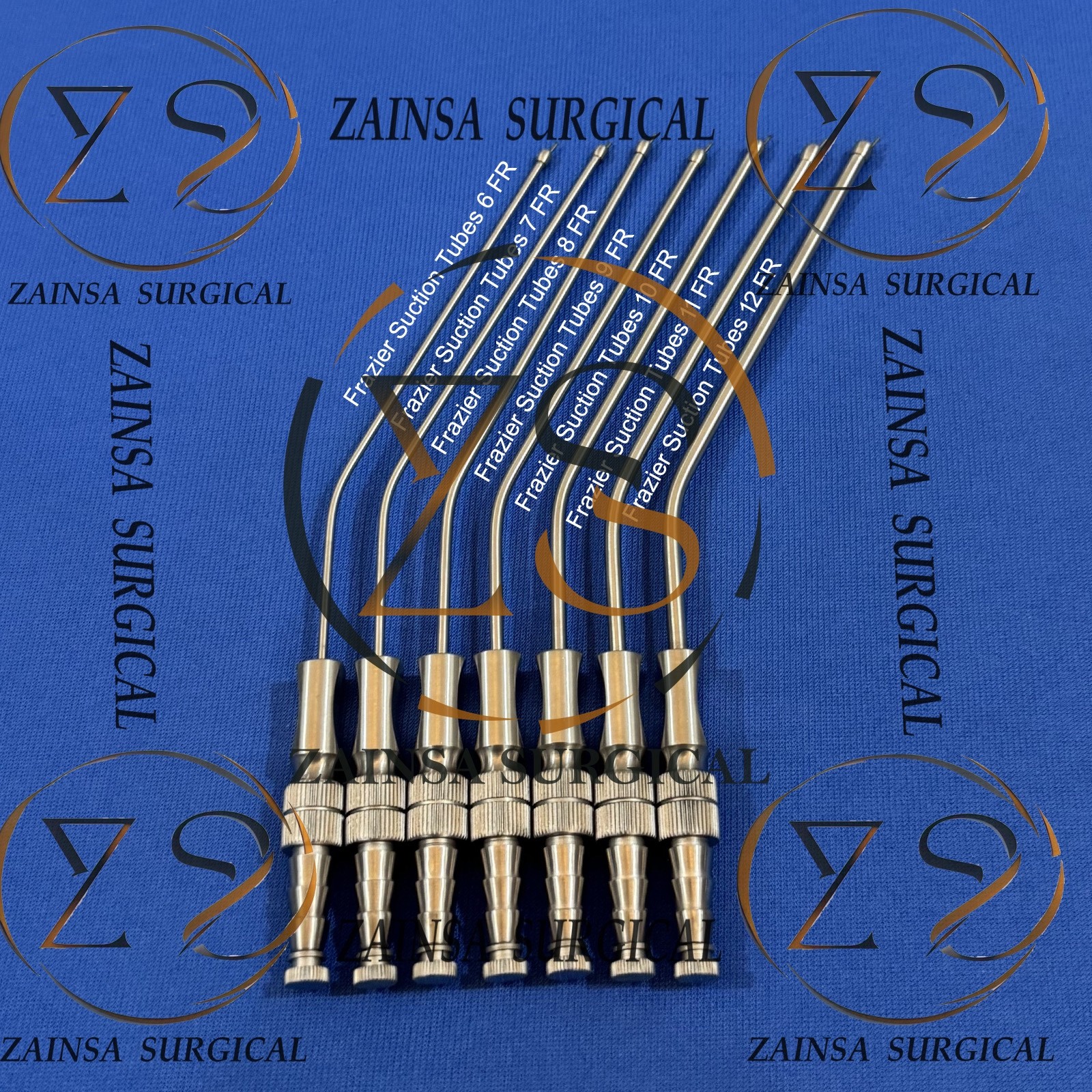 Frazier Suction Tubes with Ball Tip 6 to 12Fr 7 PCs Set Surgical Instruments Set
