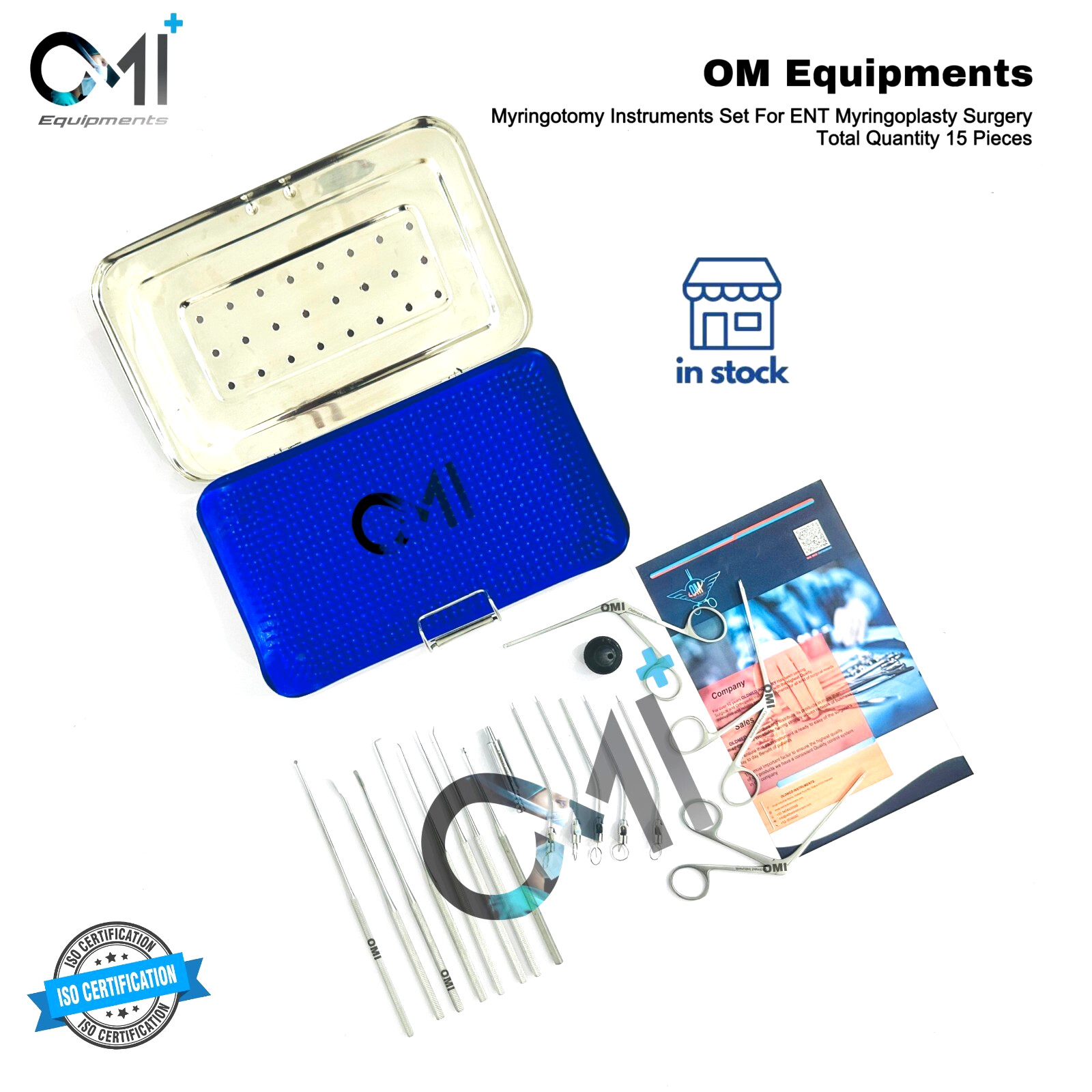 Myringotomy Instruments Set Of 15 Instruments For ENT Myringoplasty Surgical OMI