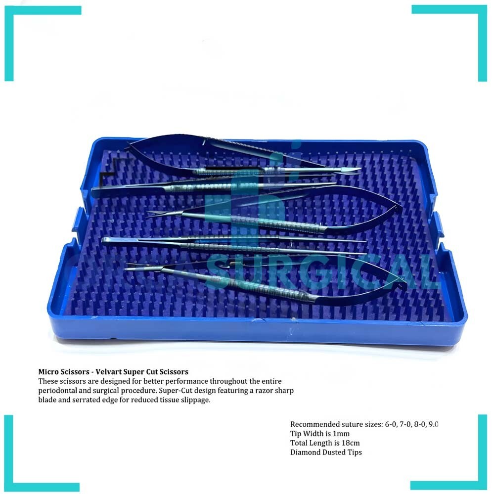 Scanlan Jacobson Titanium Micro Castroviejo Needle Holder Set of 5 pcs