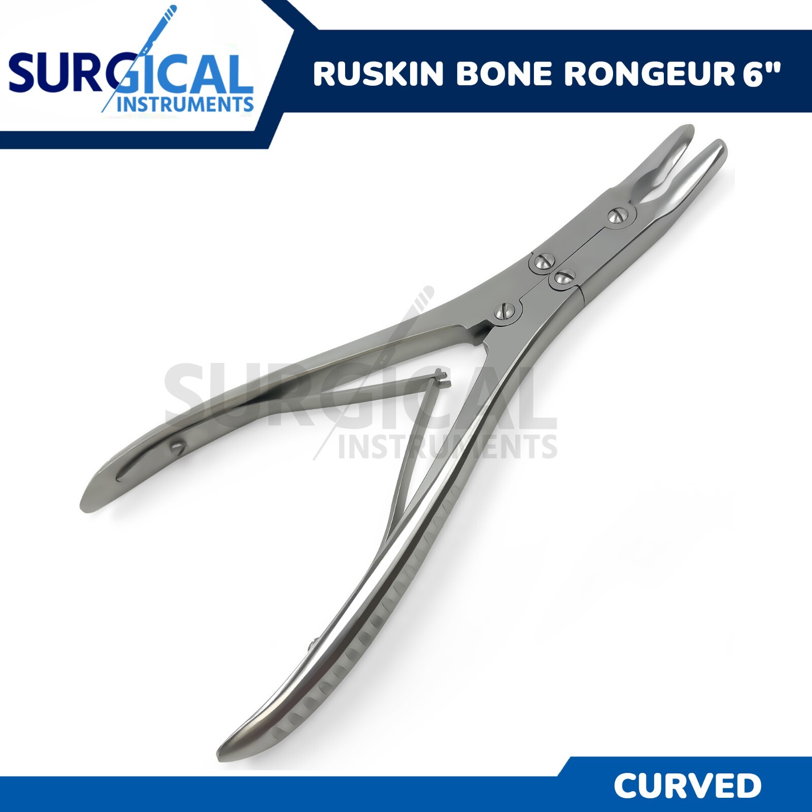 Ruskin Bone Rongeur 6″ Curved 3mm Bite Orthopedic Surgical Stainless German Gr