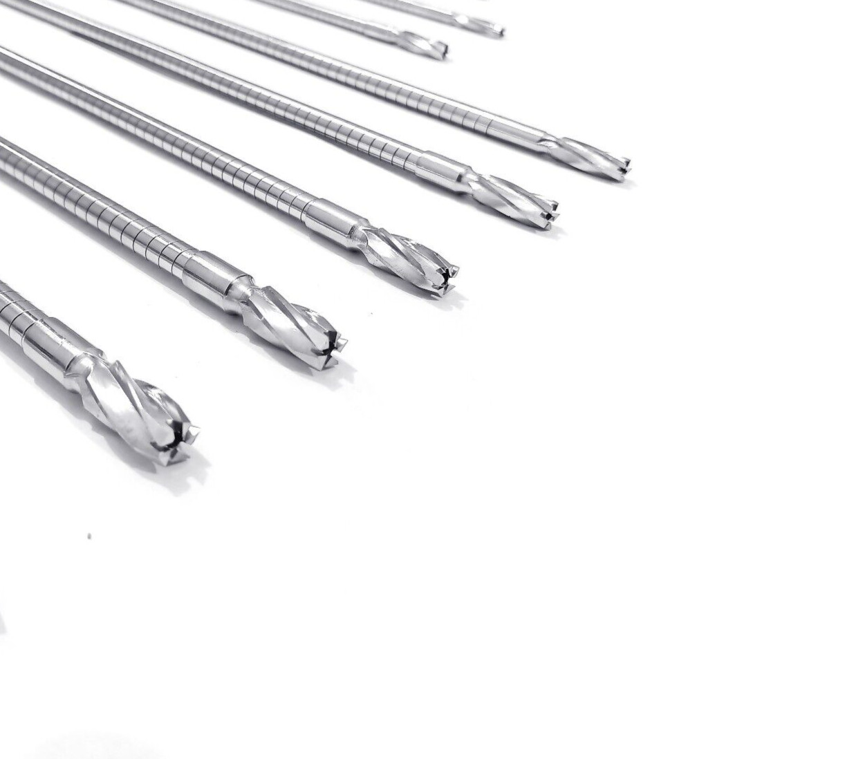 Orthopedic Cannulated Flexible Reamer 6mm to 12mm Lot of 7pcs Stainless Steel