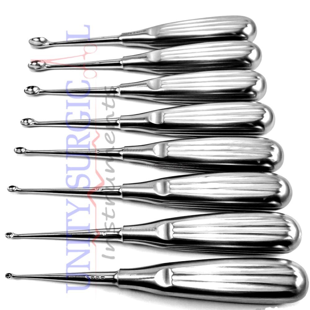 Volkmann Bone Curette Set of 8 Pcs Orthopedic Surgical Instruments