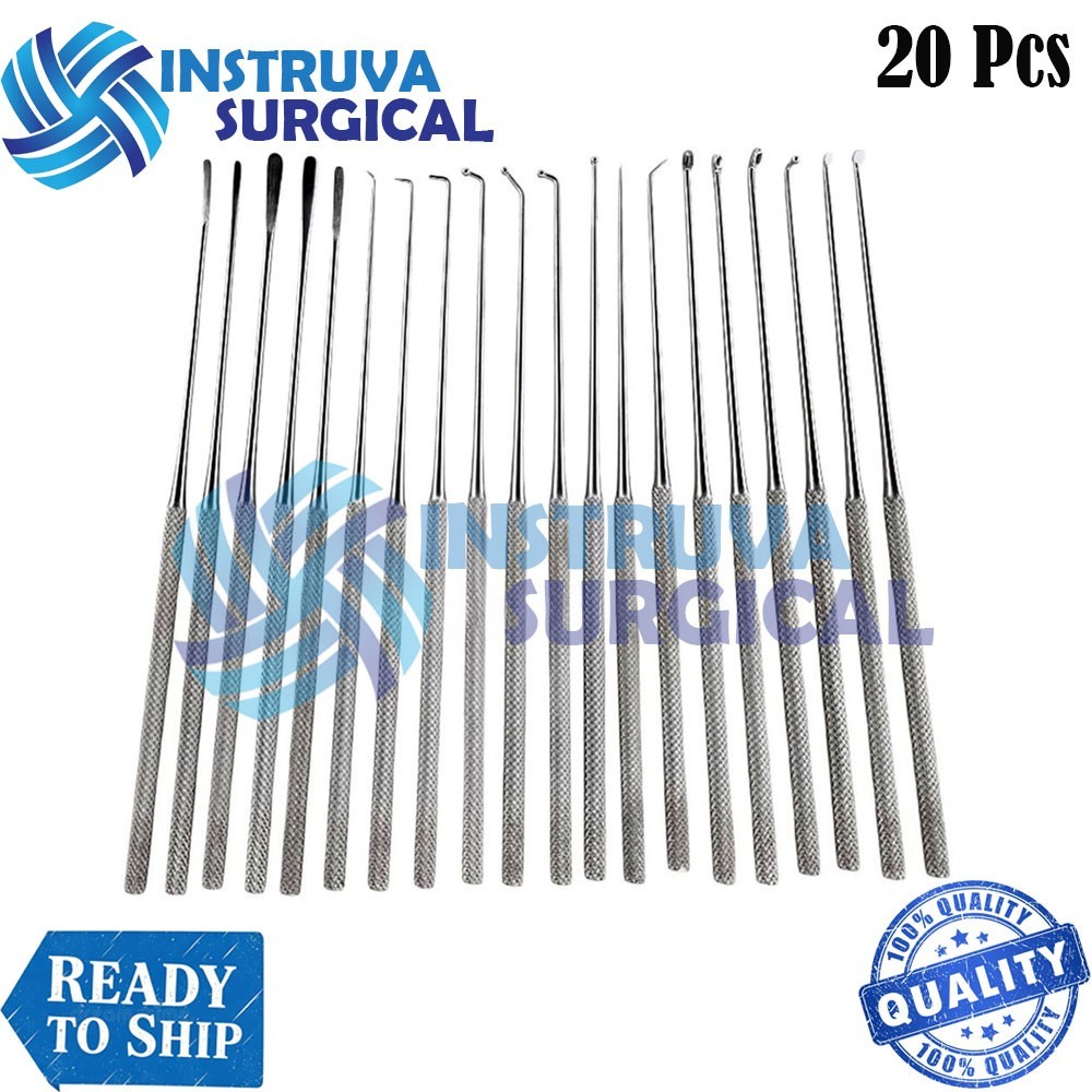 Rhoton Micro Dissector Expanded Set 20 Pcs Neurosurgery Instruments Surgical Kit