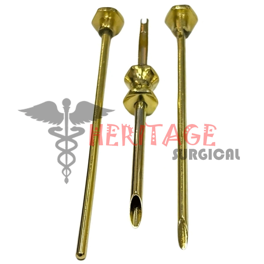 HRT Trocar kit 3.5mm Hormone Replacement Pellet Insertion Trocars Gold Set A+