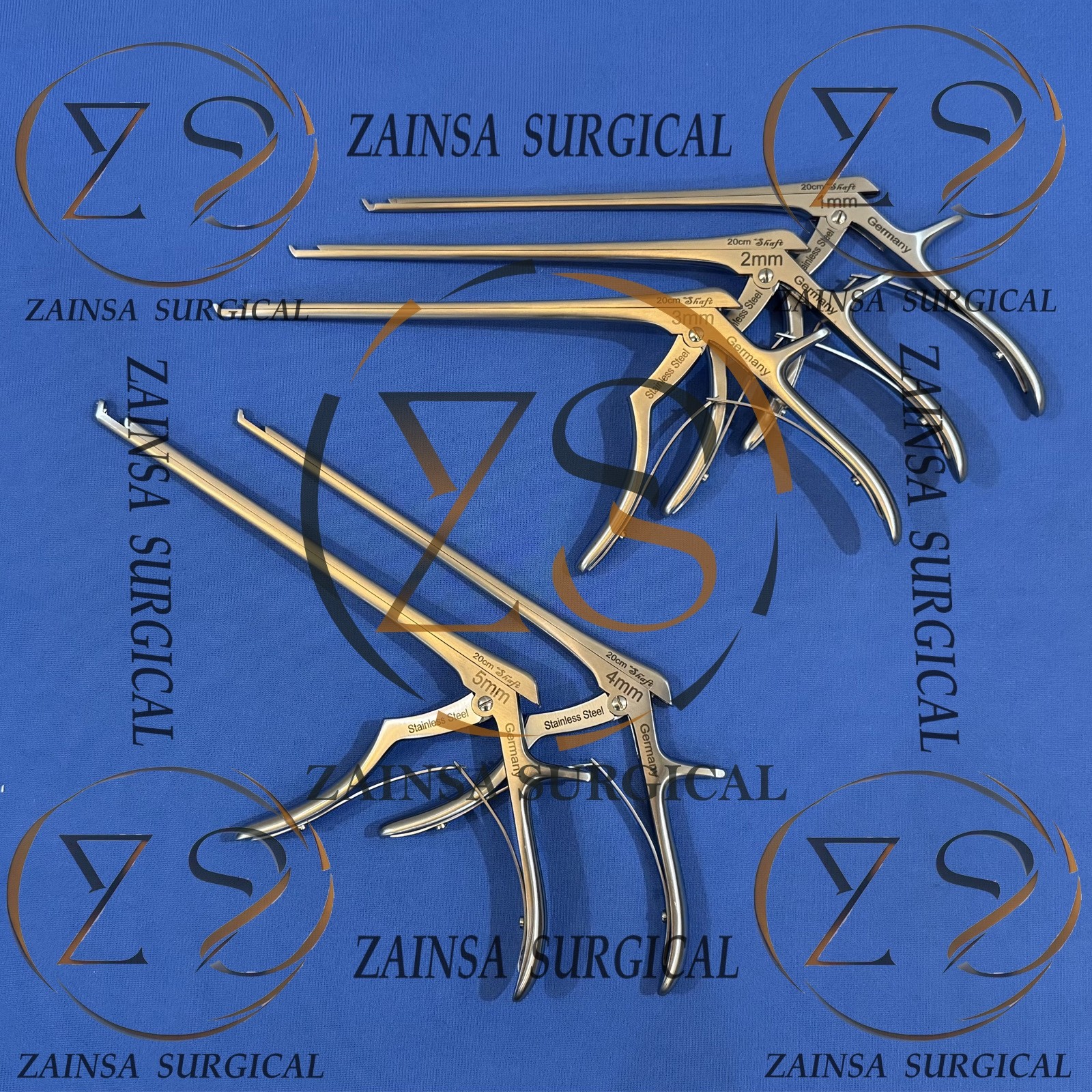 New Spine kerrison rongeur 1mm to 5mm 5Pcs Set Stainless Steel 420 Grade Top Qty