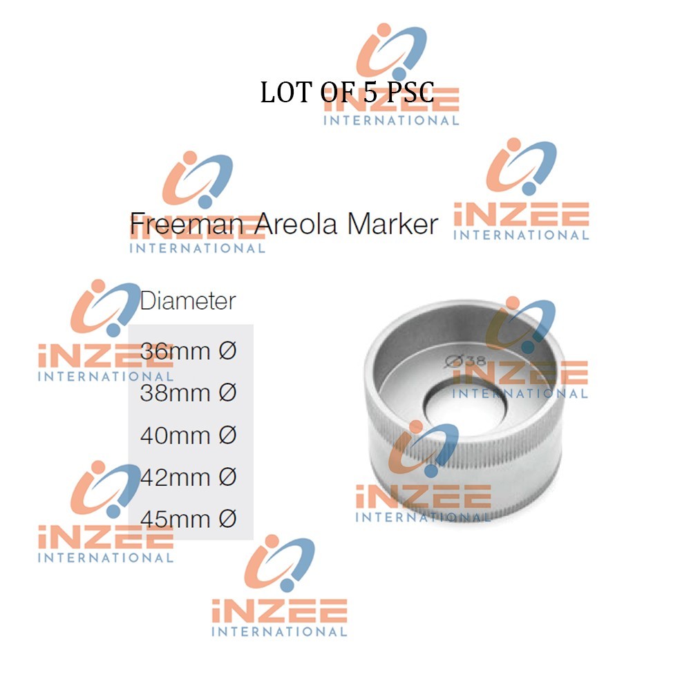Set of 5 Freeman Areola Marker, Breast Markers Breast Instruments By Inzee