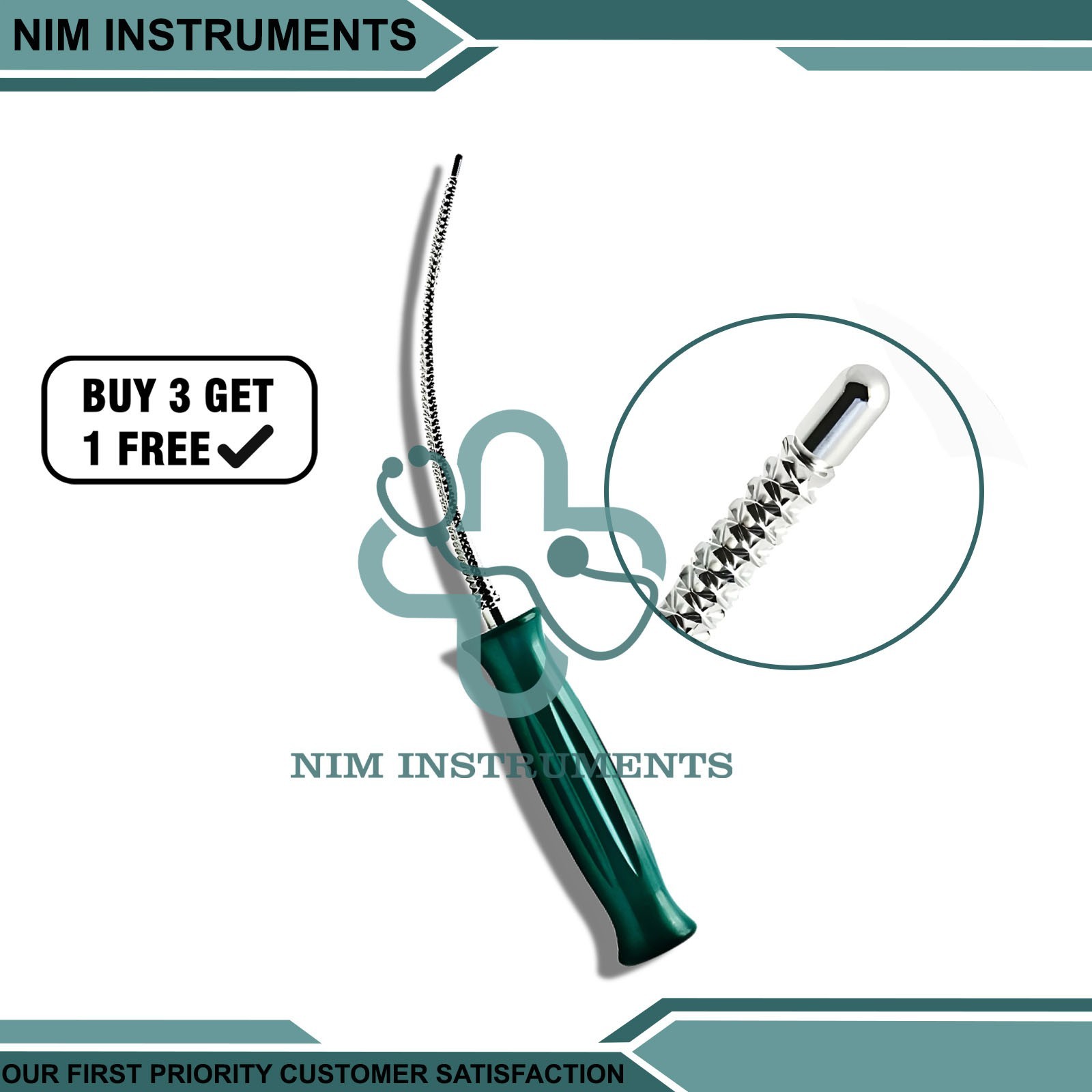 Unger Canal Finder Rasp 11 inch Curved Phenolic Handle Surgical instrument