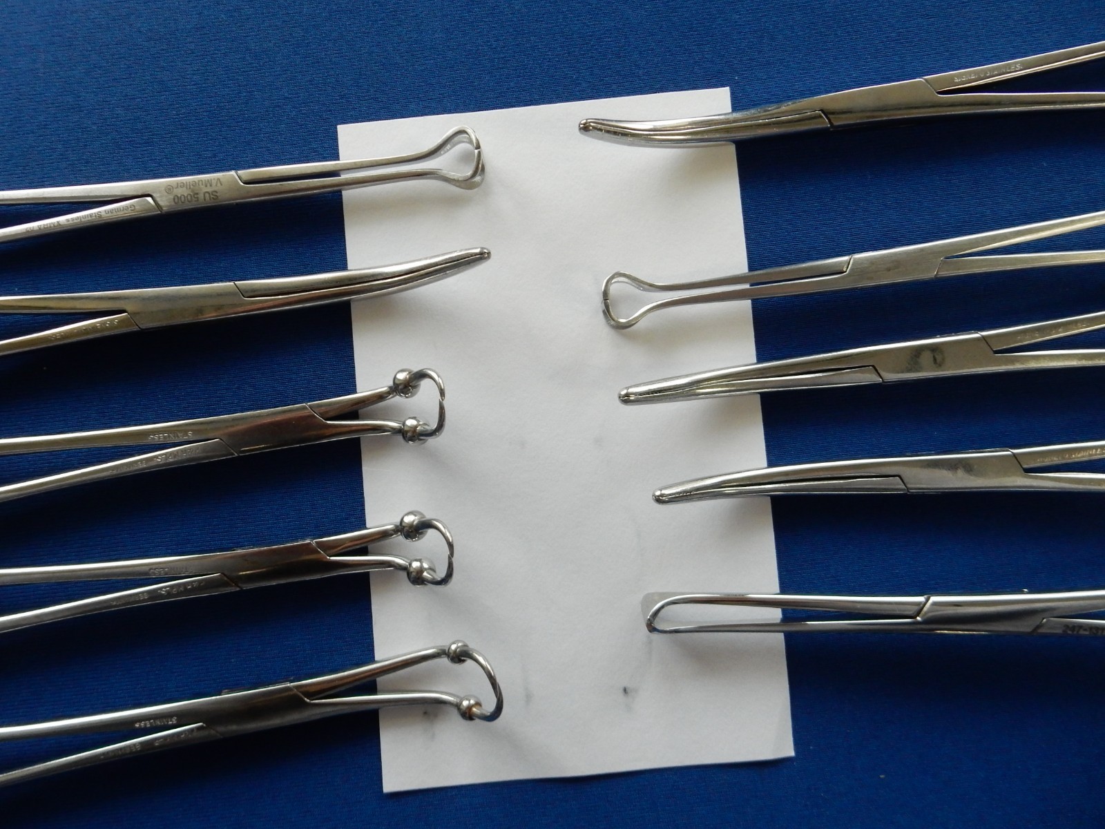 V. Mueller Jarit Lot of 10 Straight & Curved Forceps 13-16cm Overall Length
