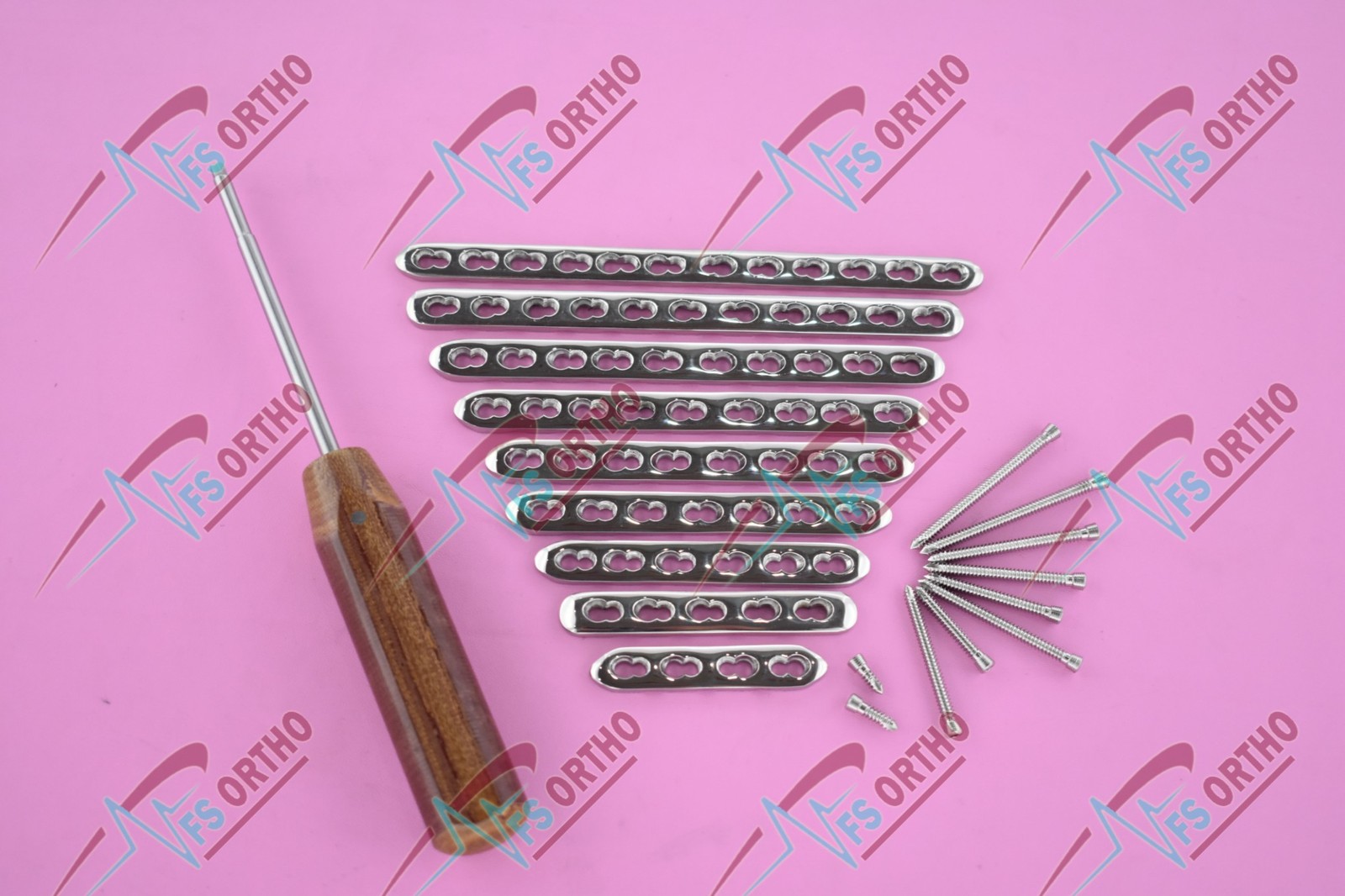 2.7mm Locking Straight Plates 4-12 Holes + 2.7mm LCP Screws 66PC SS316L