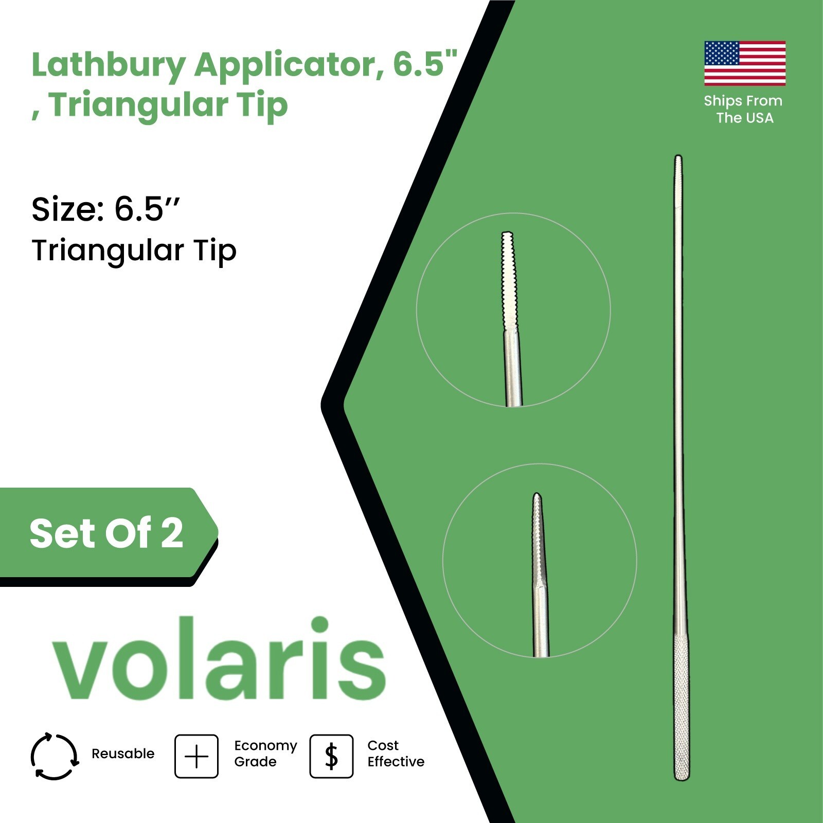 Set of 2 Lathbury Applicators, 6.5″, Triangular Tip