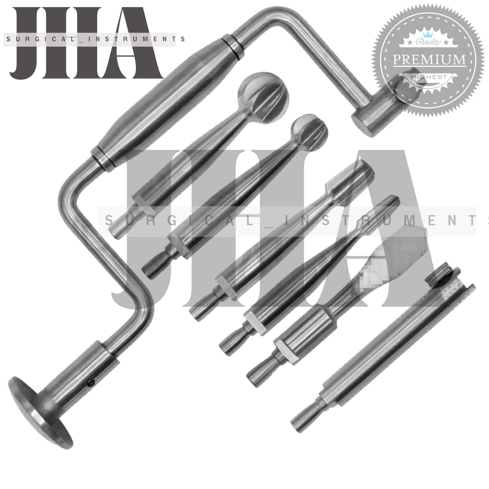Hudson Hand Drill Brace 7 Pcs Instruments Set Surgical Orthopedic