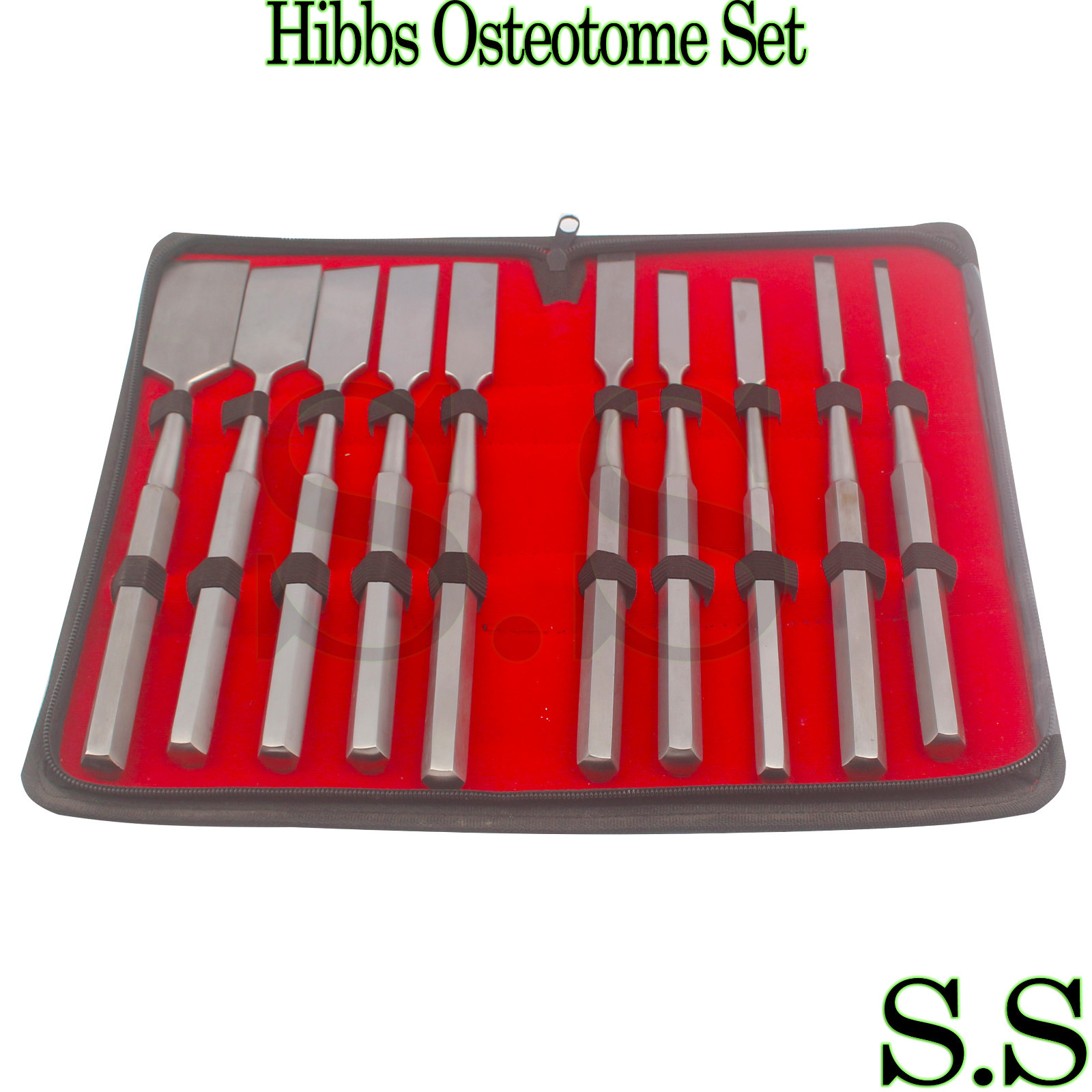 10 Pcs Set Hibbs Osteotome Orthopedic Surgical Instruments