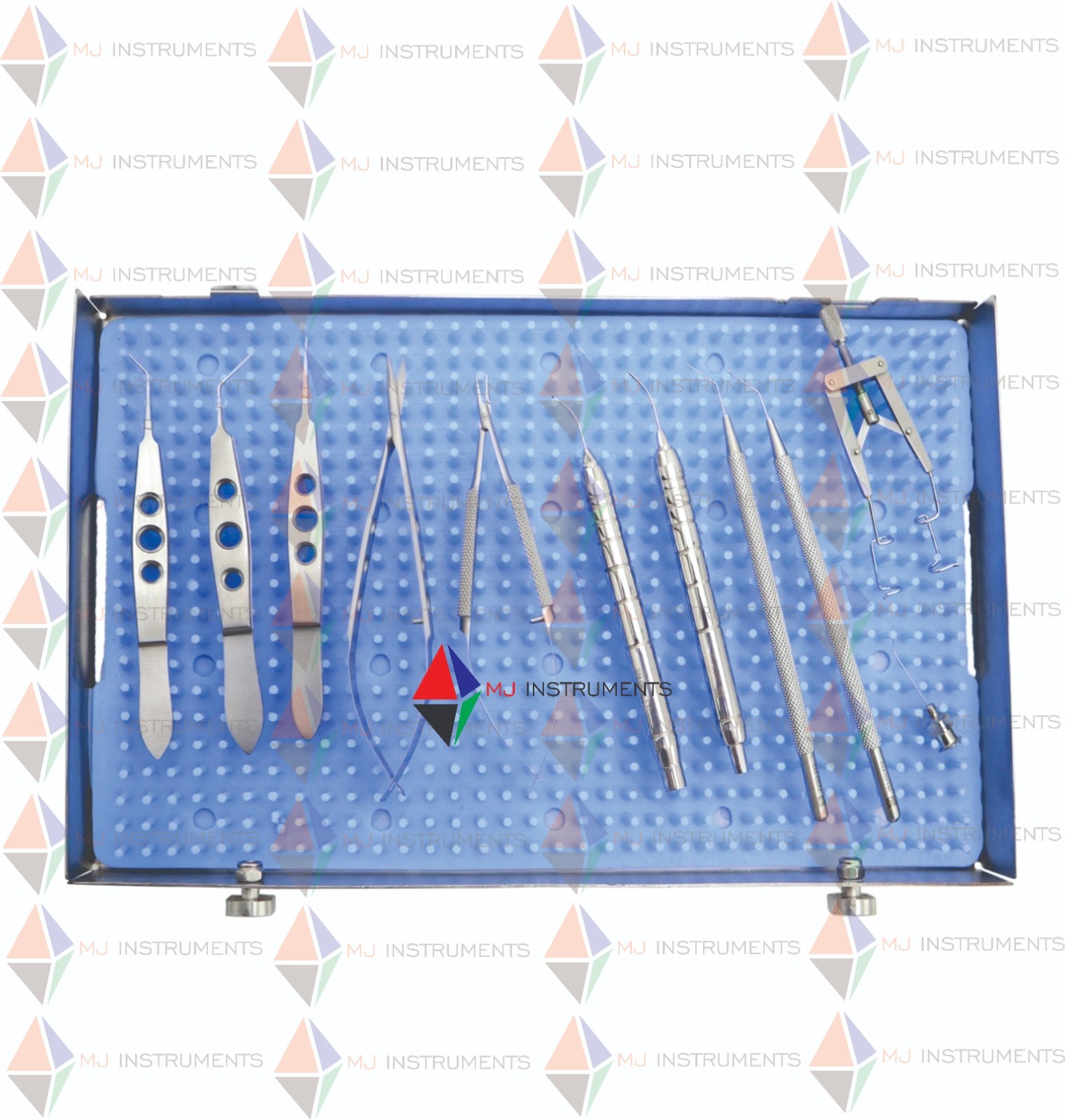 12 Pcs Cataract Surgical Kit Stainless Steel Surgical Ophthalmic Instruments Kit