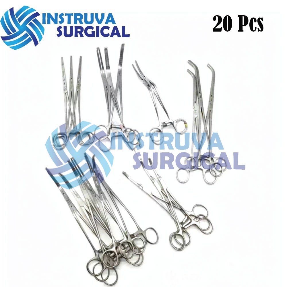 20 pcs Aortic Vascular Clamps Exclusion Clamp Cardiovascular Surgical Instrument