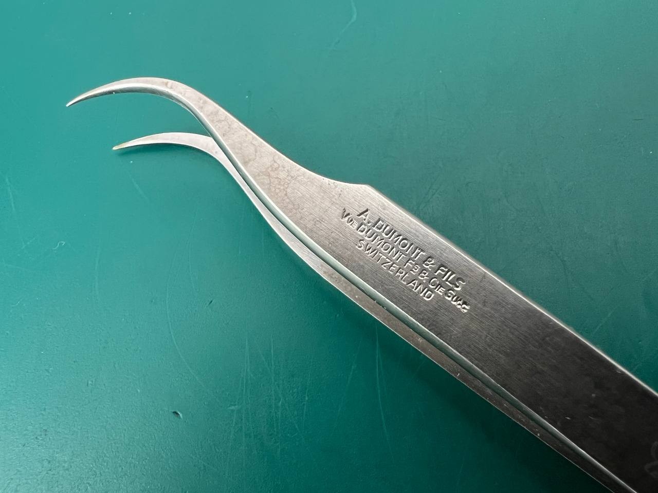 A. Dumont & Fils Swiss Bipolar Tweezers Forceps, #5 INOX, micro bipolar forceps