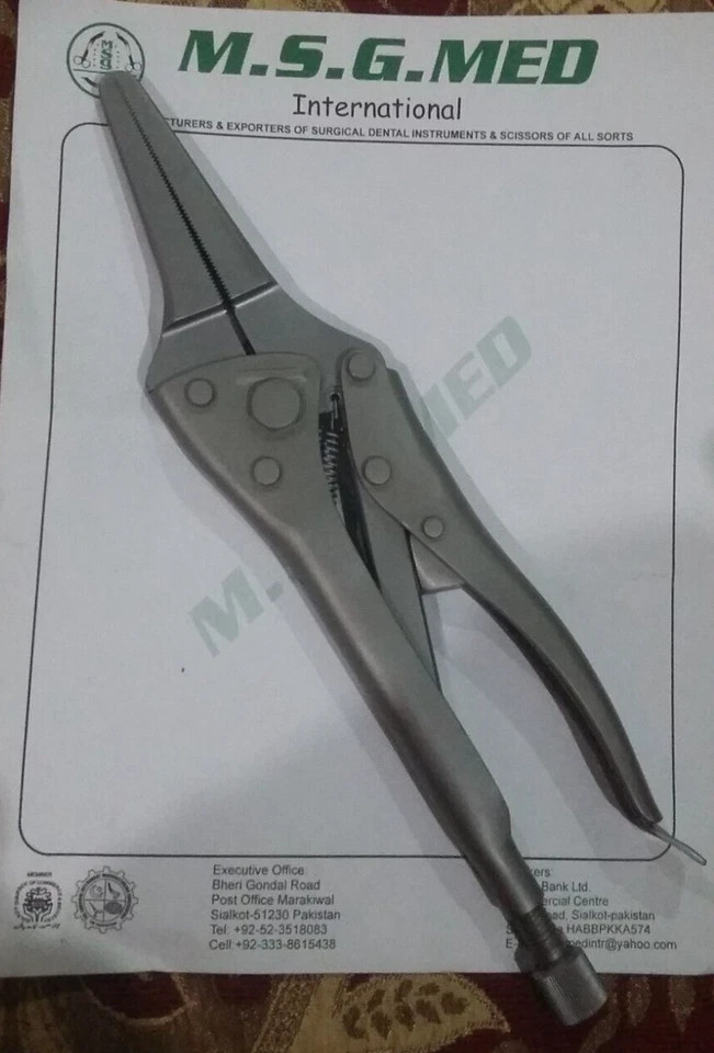 Orthopedic Needle Nose Locking Pliers 22cm 25cm 30cm Stainless Steel 3PCS Set