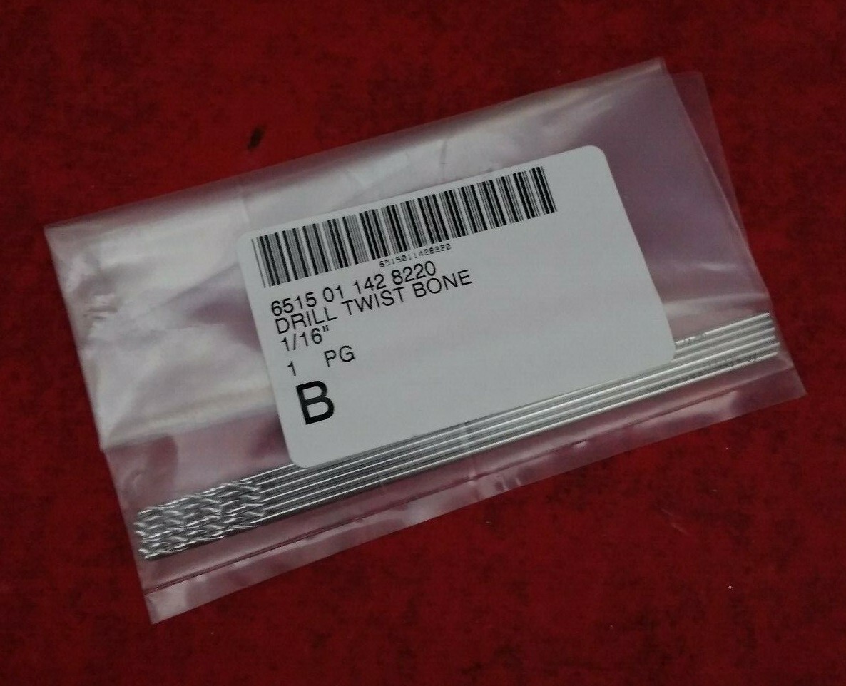 QTY 6 NEW Twist Bone Drill Bits 1/16″ / 6515 01 142 8220