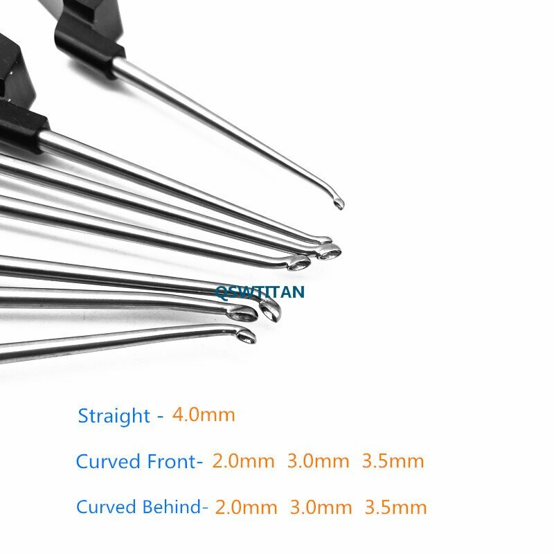 Bone Curette 3 Type tip Black aluminum handle Veterinary Orthopedic Instruments