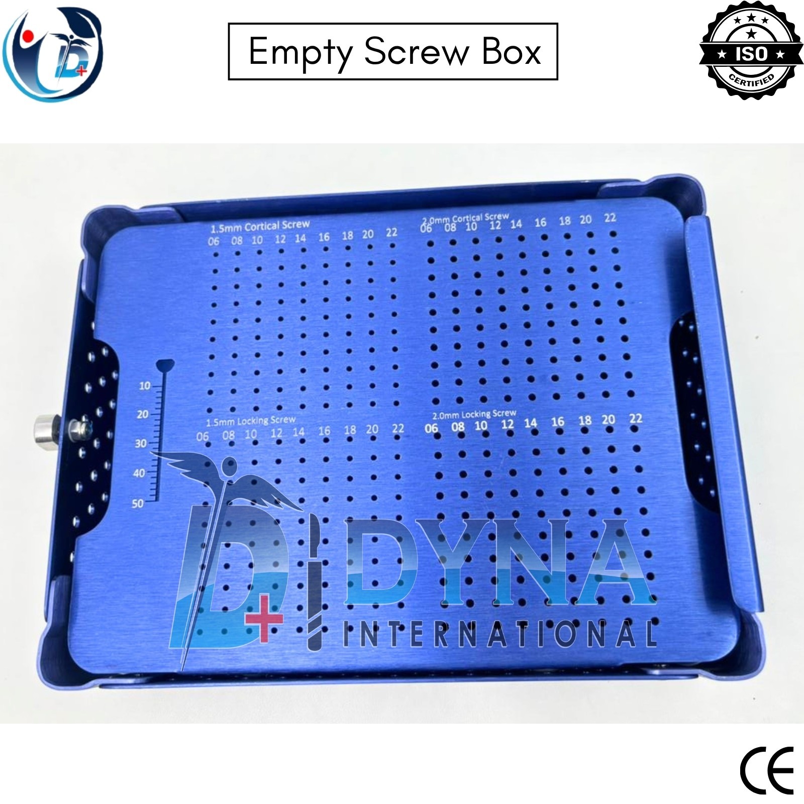 Orthopedic LCP Empty 1.5mm & 2.0mm Locking and Cortical Screw Box Aluminum Case