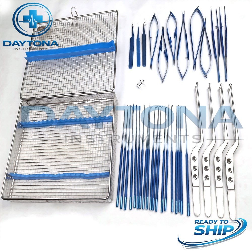 Micro surgery instruments set Neuro Surgical Titanium coated Instrument