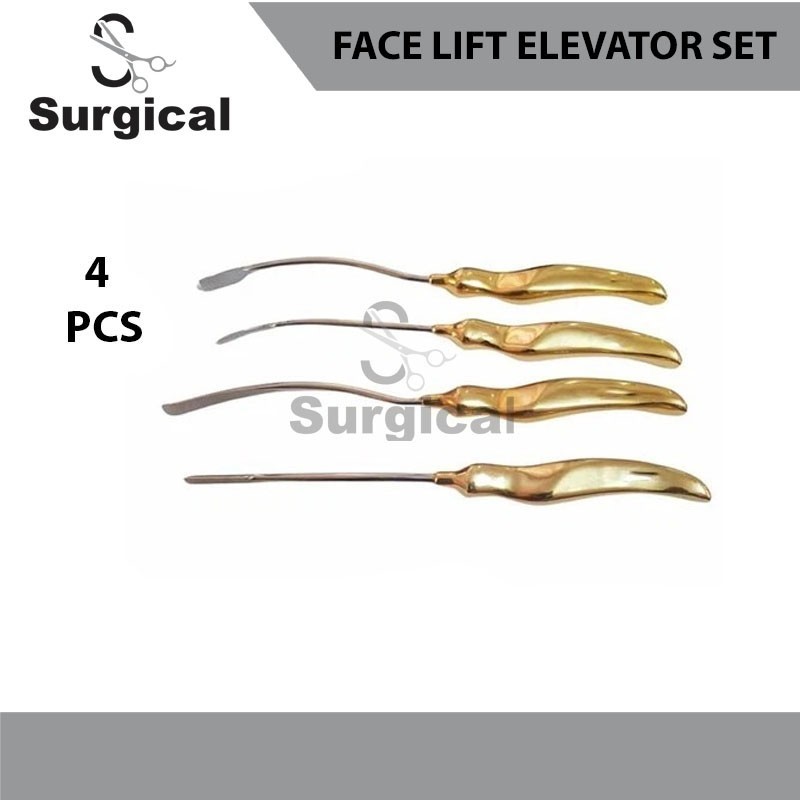 Face Lift Browlift Dissectors & Elevators 4 Pcs Set Plastic Surgery Tools