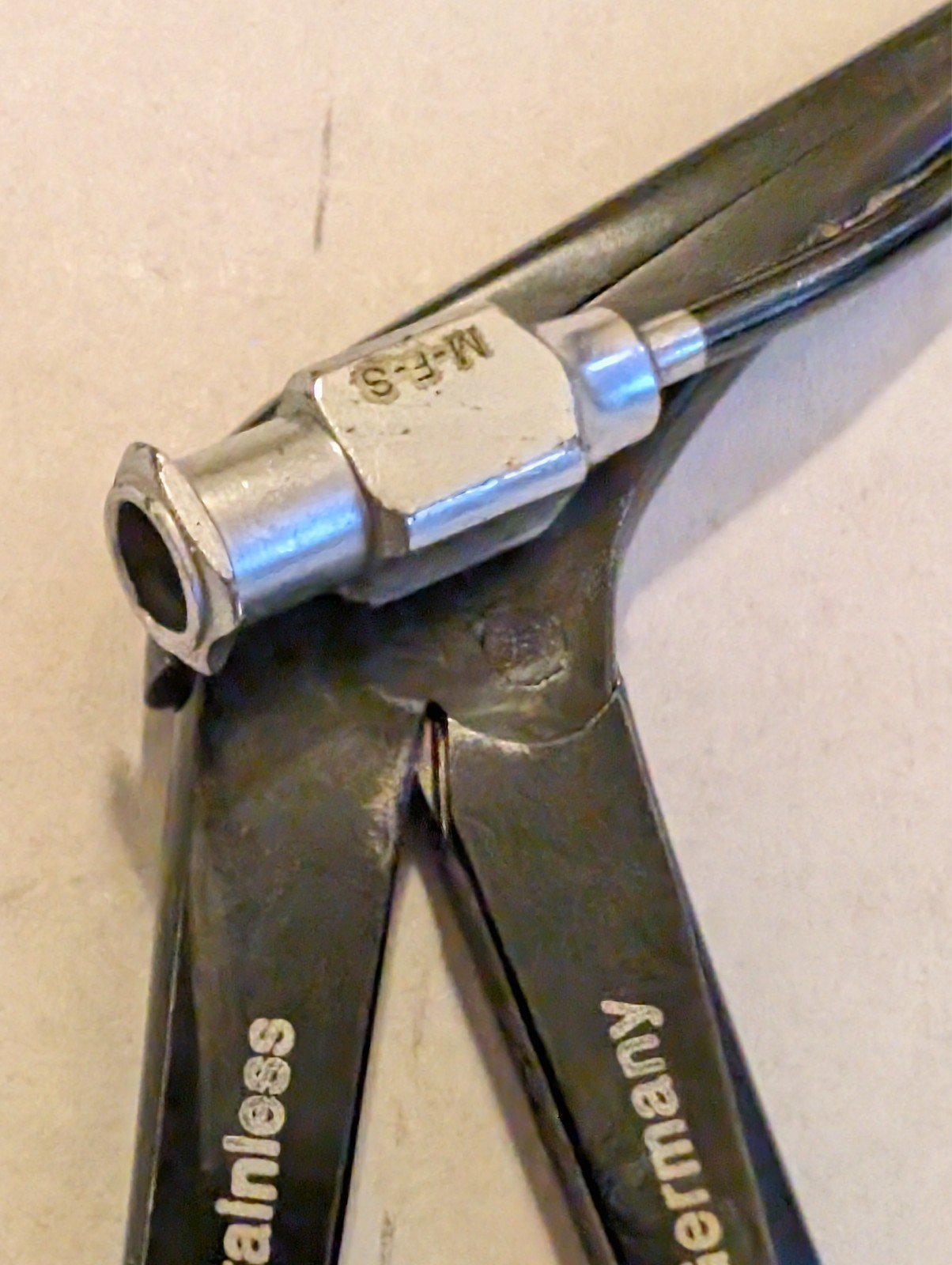 R. Wolf 8211.103 Weil Blakesley 45° Up Jaw Size 1 w Suction Channel 110mm WL ENT