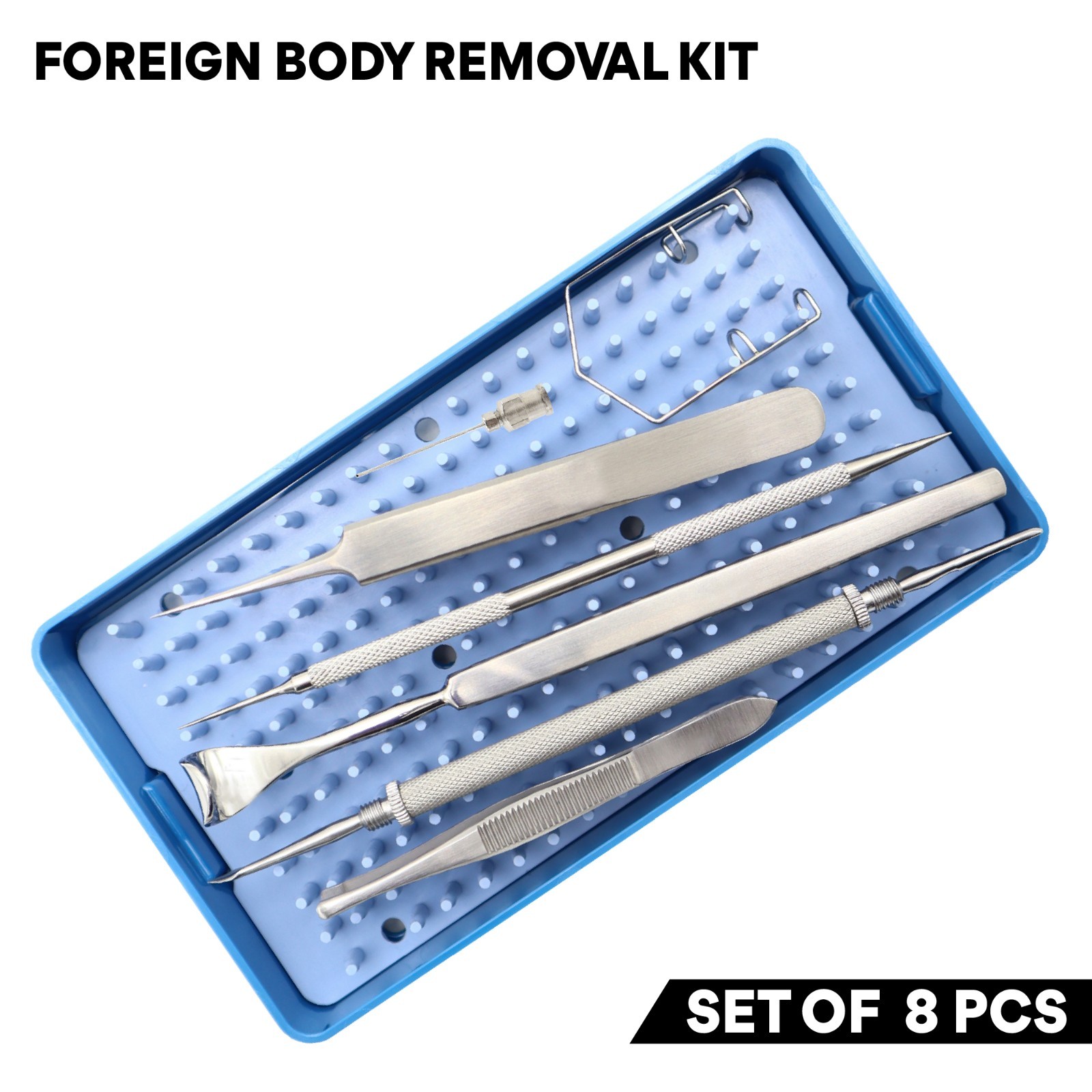 Foreign Body Removal Kit Stainless Steel Ophthalmic Tools Kit German Grade 8 Pcs