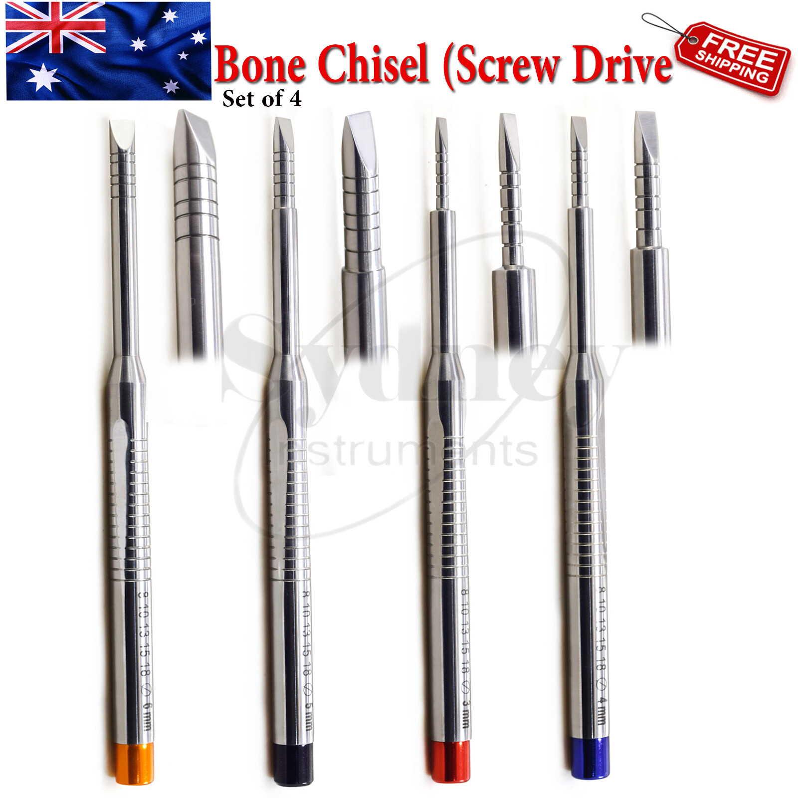 Dental Osteotome Bone Ridge Expansion Chisels Screw Shape Tip Surgical Lab