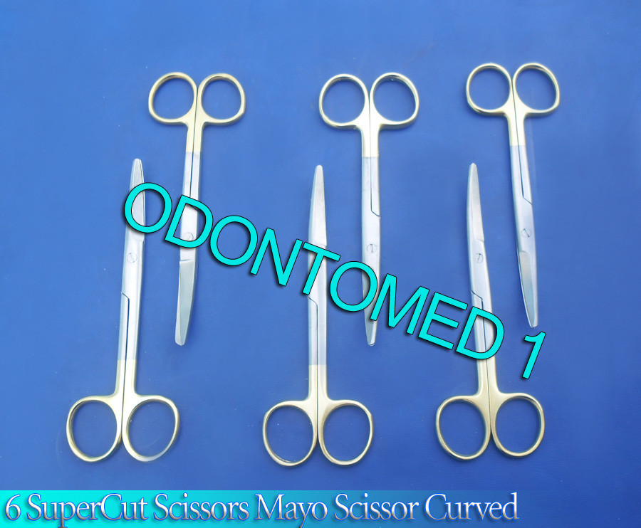 6 SuperCut Scissor Mayo Dissecting Surgical 6.75″ Curved Surgical Instruments