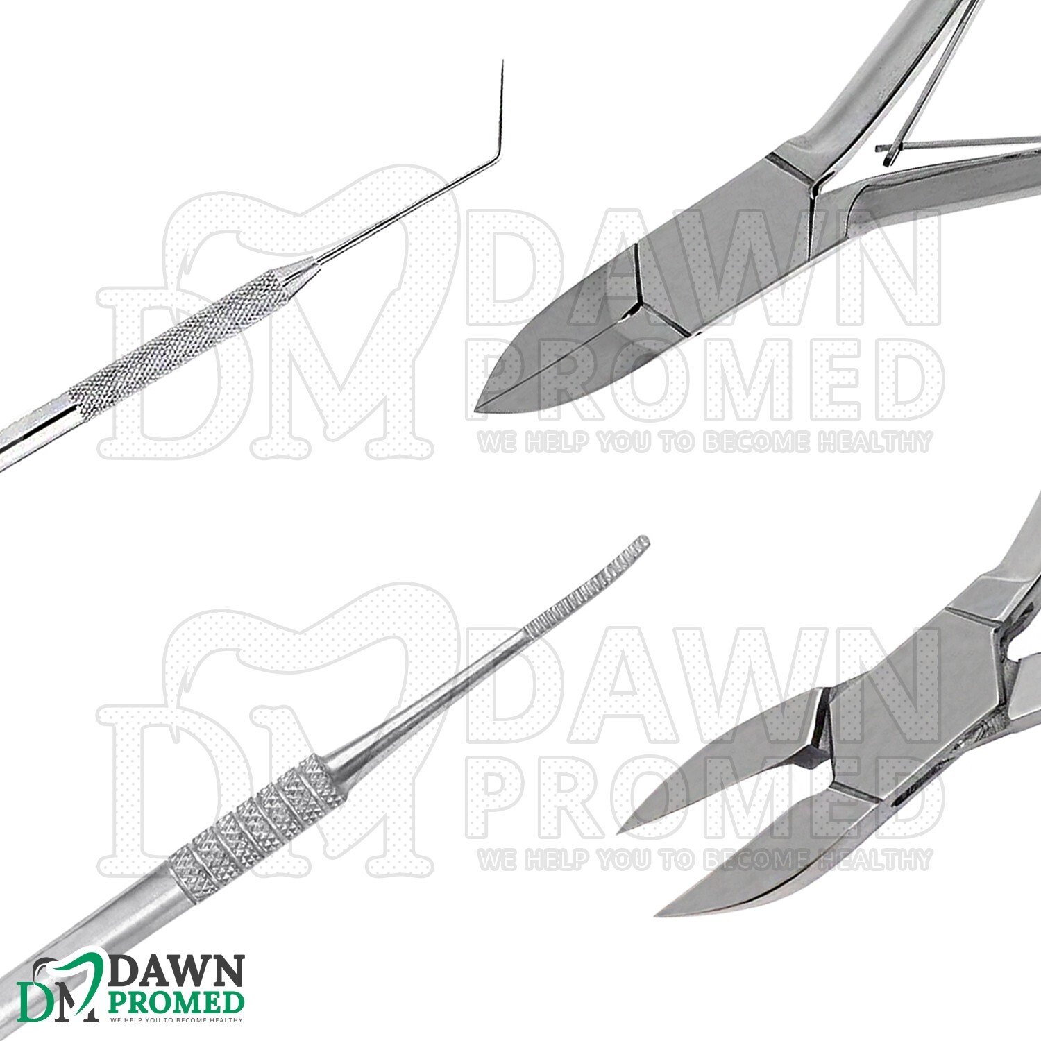 5 Pcs Podiatry Basic Nail Nipper Kit With FREE Scalpel Blades German Grade