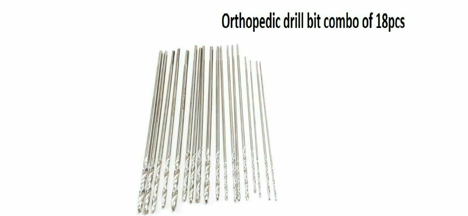 Orthopedic Bone Drill Bit Pack of 18 pcs stainless steel surgical instrument