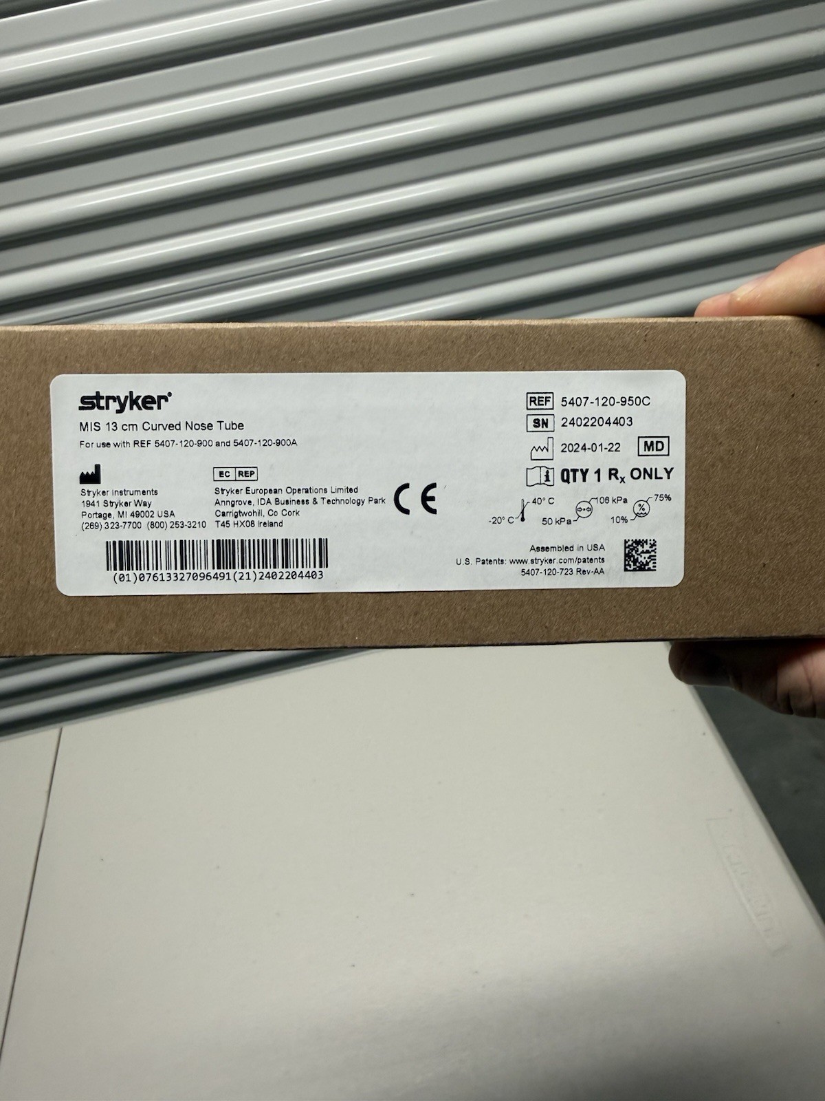 Stryker 5407-120-950 13 cm MIS Straight Nose Tube, Lilac