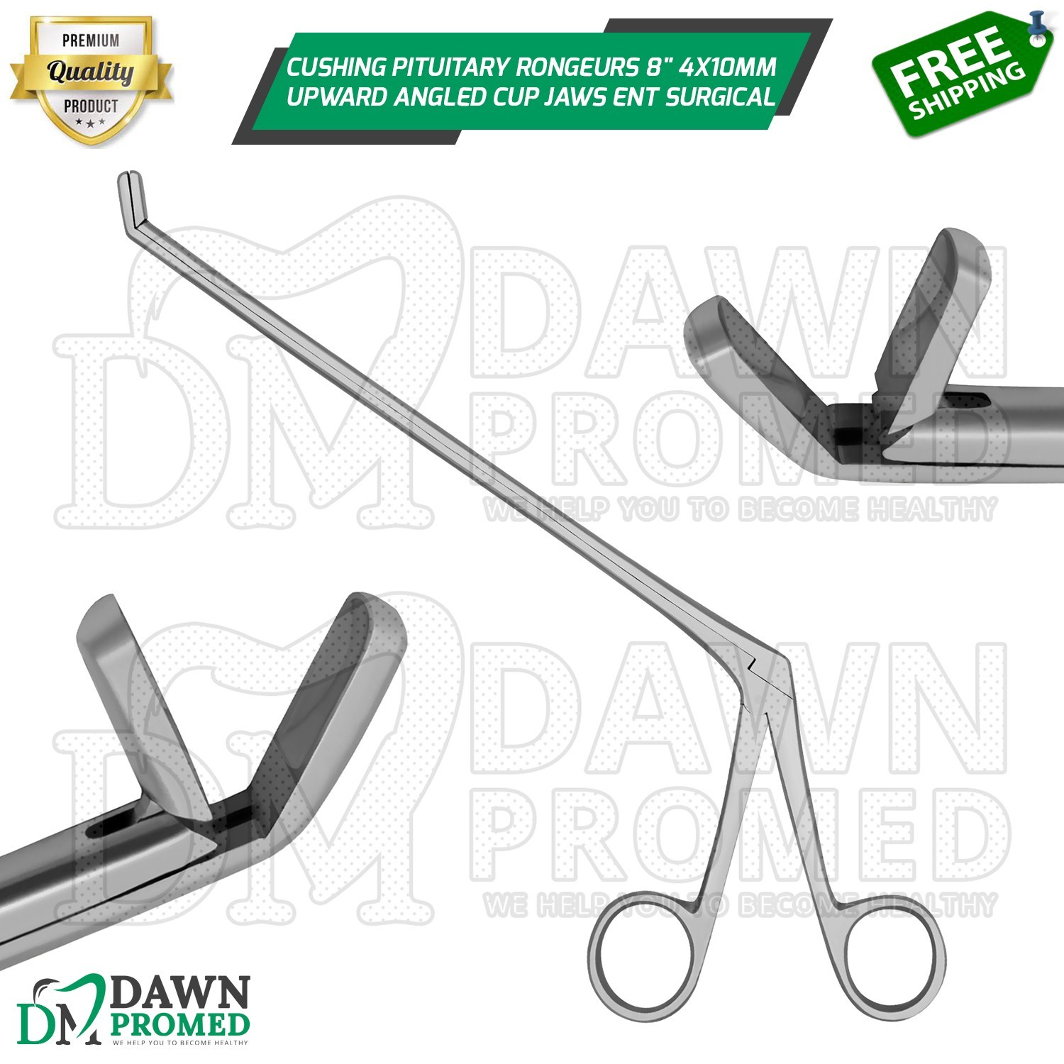 Cushing Pituitary Rongeurs 8″ 4x10mm Upward Angled Cup ENT Surgical Instrument