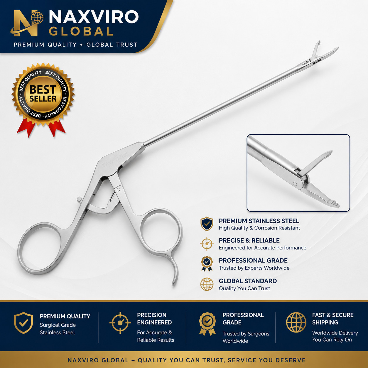 Arthrex AR-13970SR King Fisher Suture Retriever Tissue Grasper with SR Handle