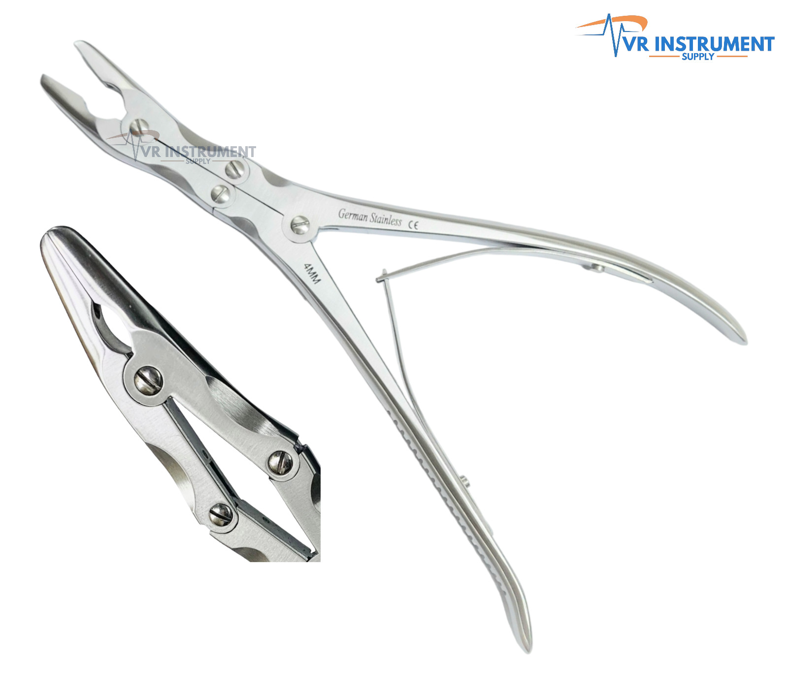 Leksell Bone Rongeurs 24 cm Veterinary Stainless Steel (4mm Cutting Bite)