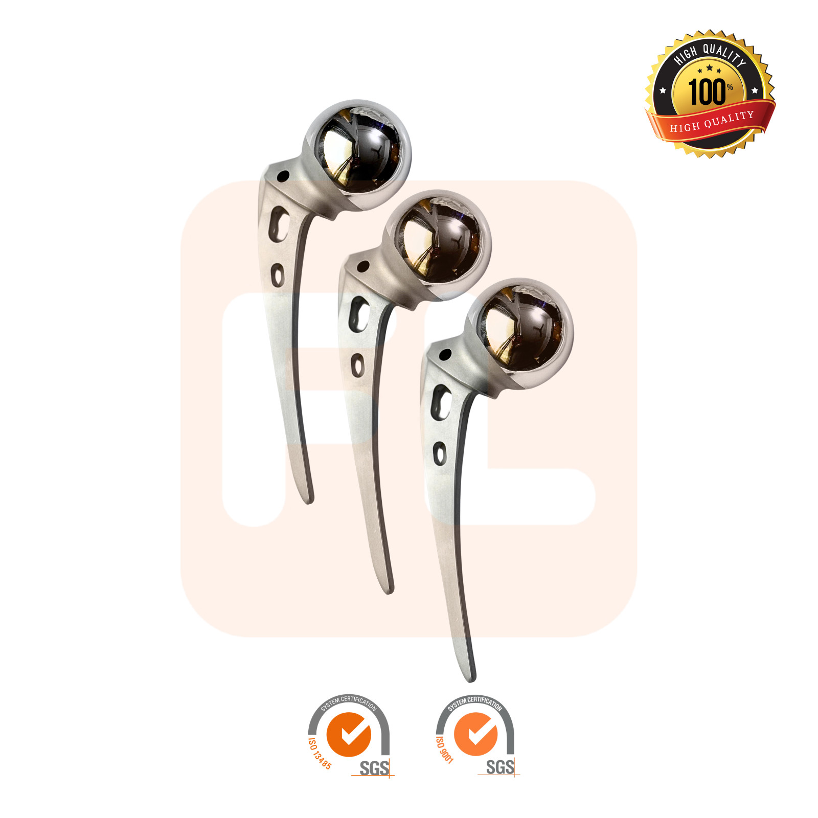 Austin Moore Hip Prosthesis Surgical Instruments 44, 45, 46mm 3 Pcs Set SS 316-L