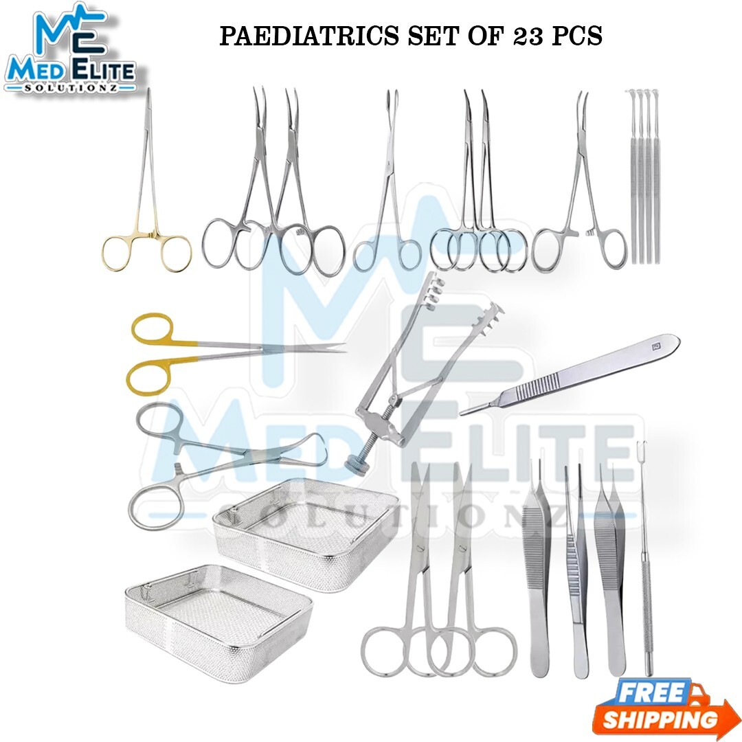 Cut down Paediatric Set of 23Pcs for Paediatrics Set General Surgery Instruments