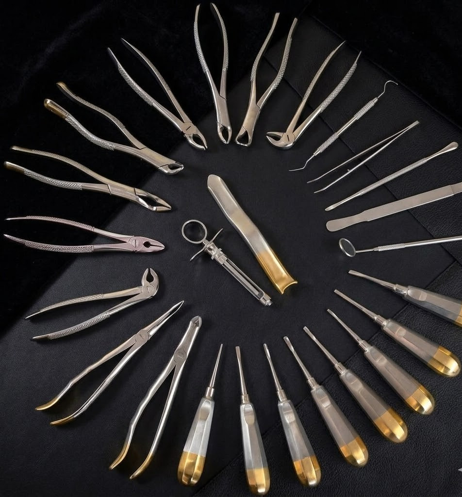 ORAL DENTAL SURGERY EXTRACTING ELEVATORS FORCEP INSTRUMENT KIT SET-25 PCS