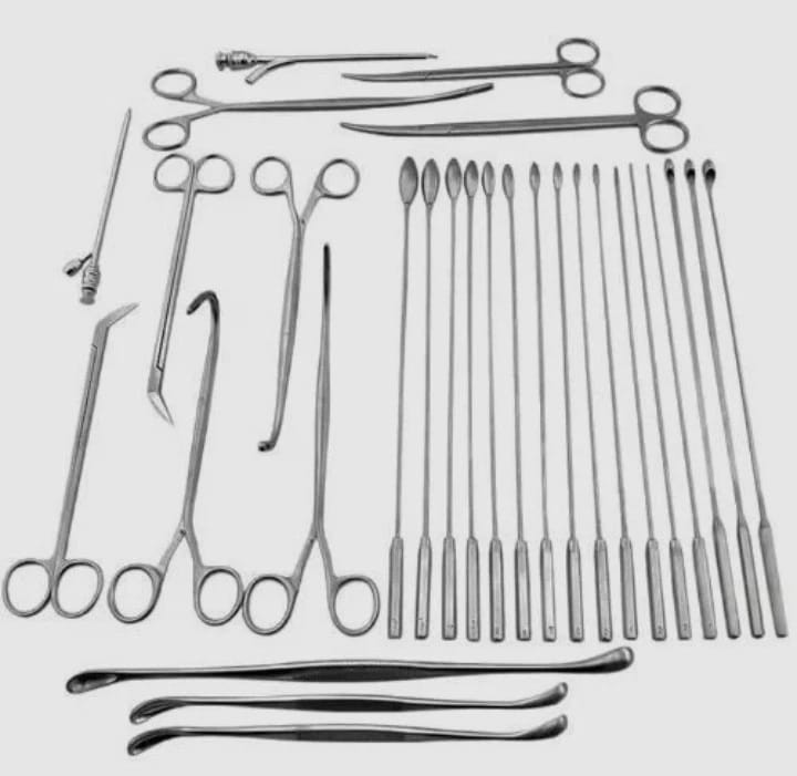 General Surgery Cholecystectomy Surgical Instrument Set of 25 Pieces
