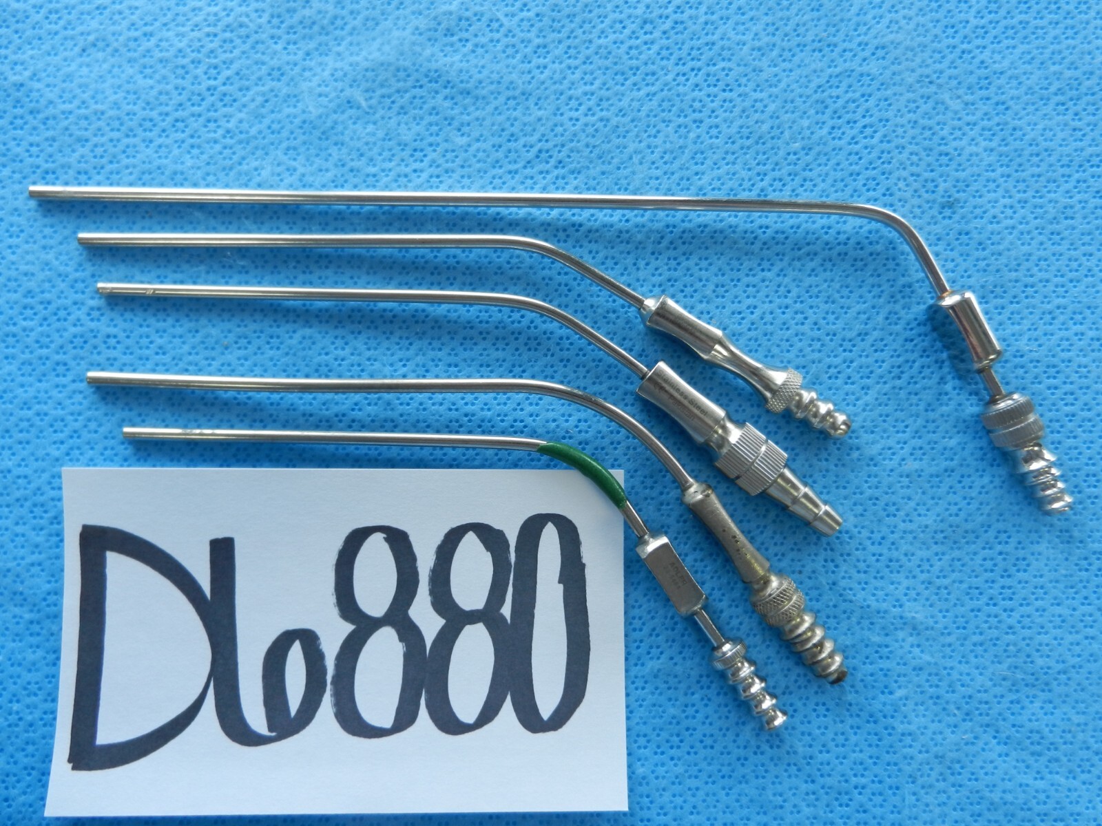 D6880 Storz Pilling Adler Neuro ENT Surgical Spinal Suction Tubes Lot of 5 10FR