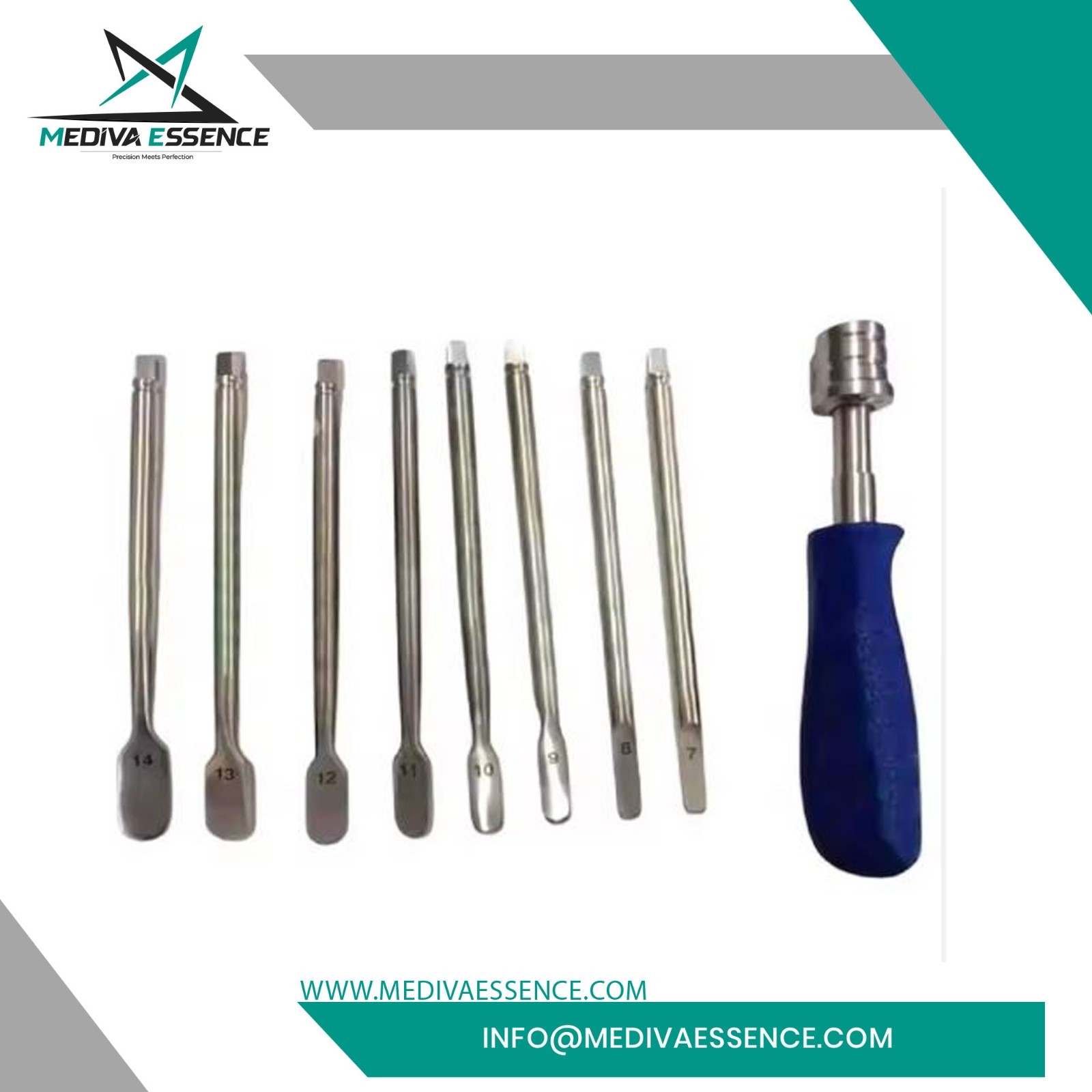 Spine Disc Distractor Set (7mm & 14mm) Manual Orthopedic Veterinary Surgical Kit